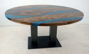 JVmoebel Esstisch, Runder Esstisch River Table Echtes Holz Flusstisch 150 cm