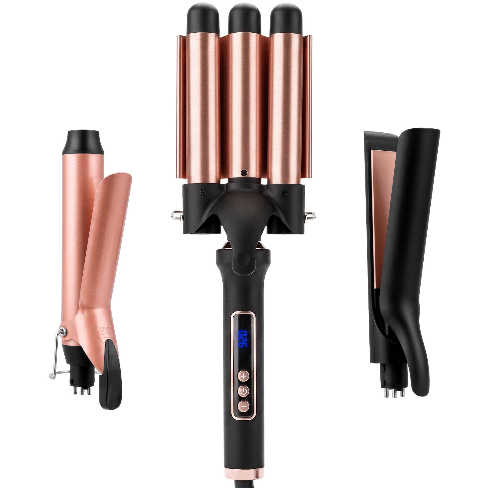 HS Onsing Lockenstab Set 3 in 1, Große Locken, Glätteisen mit Verschiedenen Aufsätzen, Ionen-Technologie,Schnellaufheizung,für Lange/kurze …