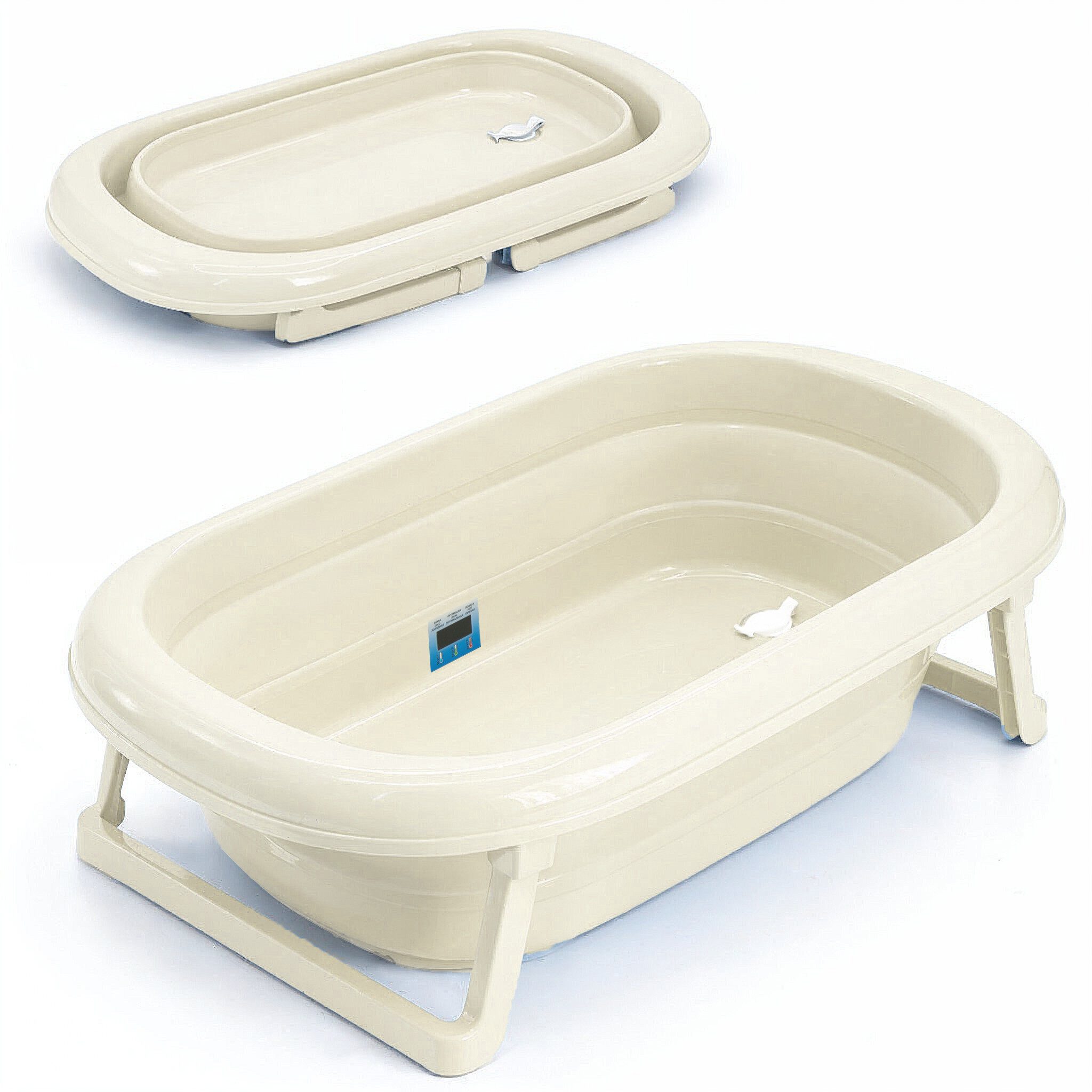 Babykajo Babybadewanne, (1-tlg), Faltbare Babybadewanne mit integriertem Thermometer und Abfluss