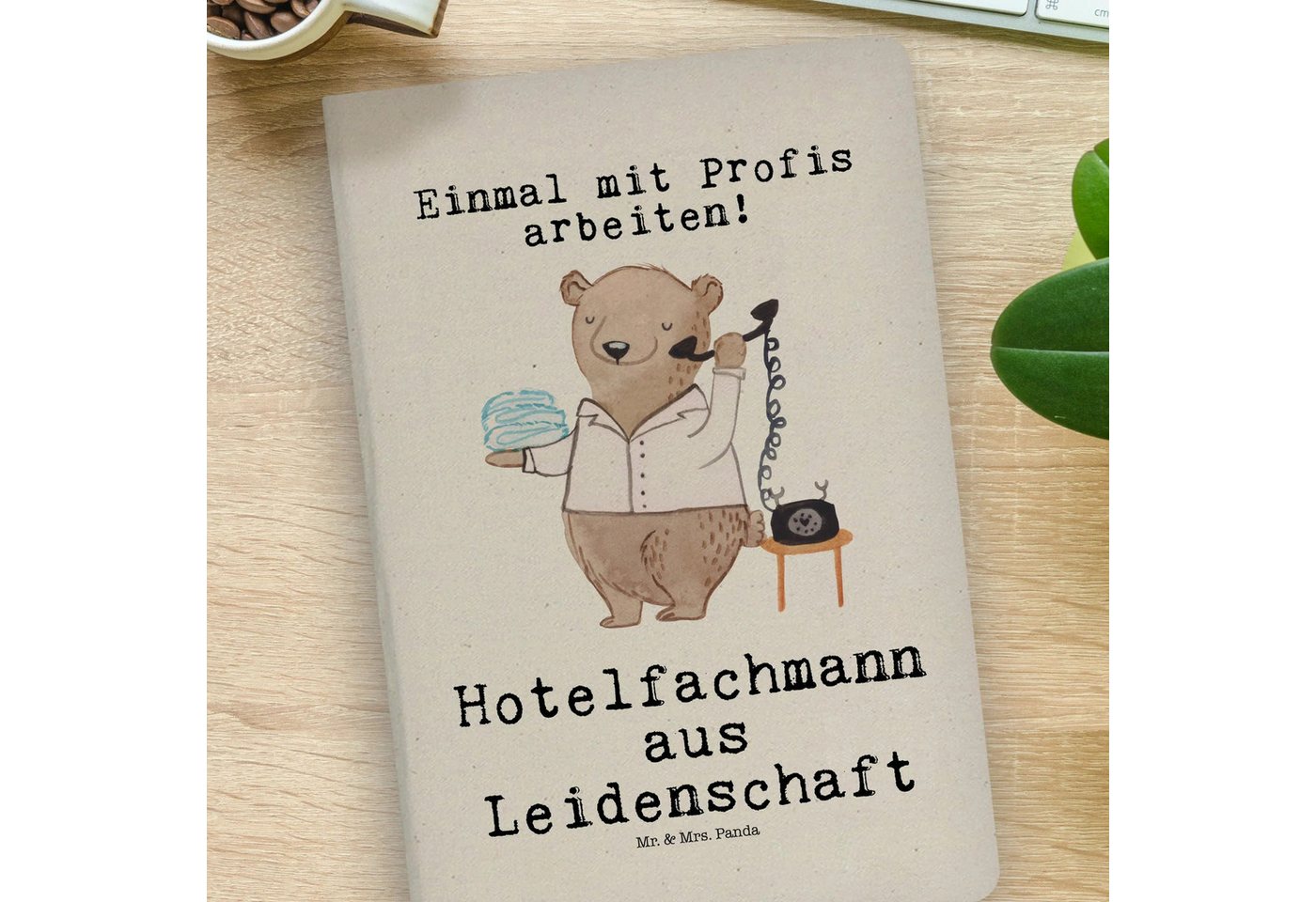 Thumbnail - Mr. & Mrs. Panda Notizbuch Hotelfachmann Leidenschaft - Transparent - Geschenk, Hotelfachangeste Mr. & Mrs. Panda, Echte...