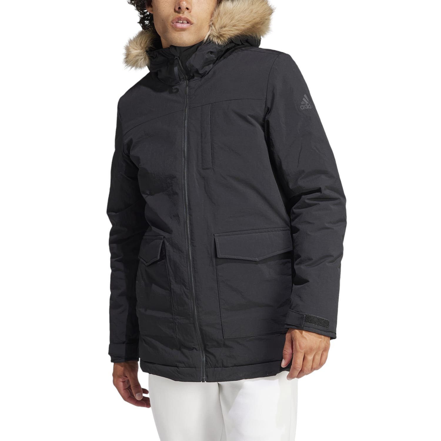 adidas Performance Parka Hooded Fur Parka (wasserabweisend) schwarz Herren