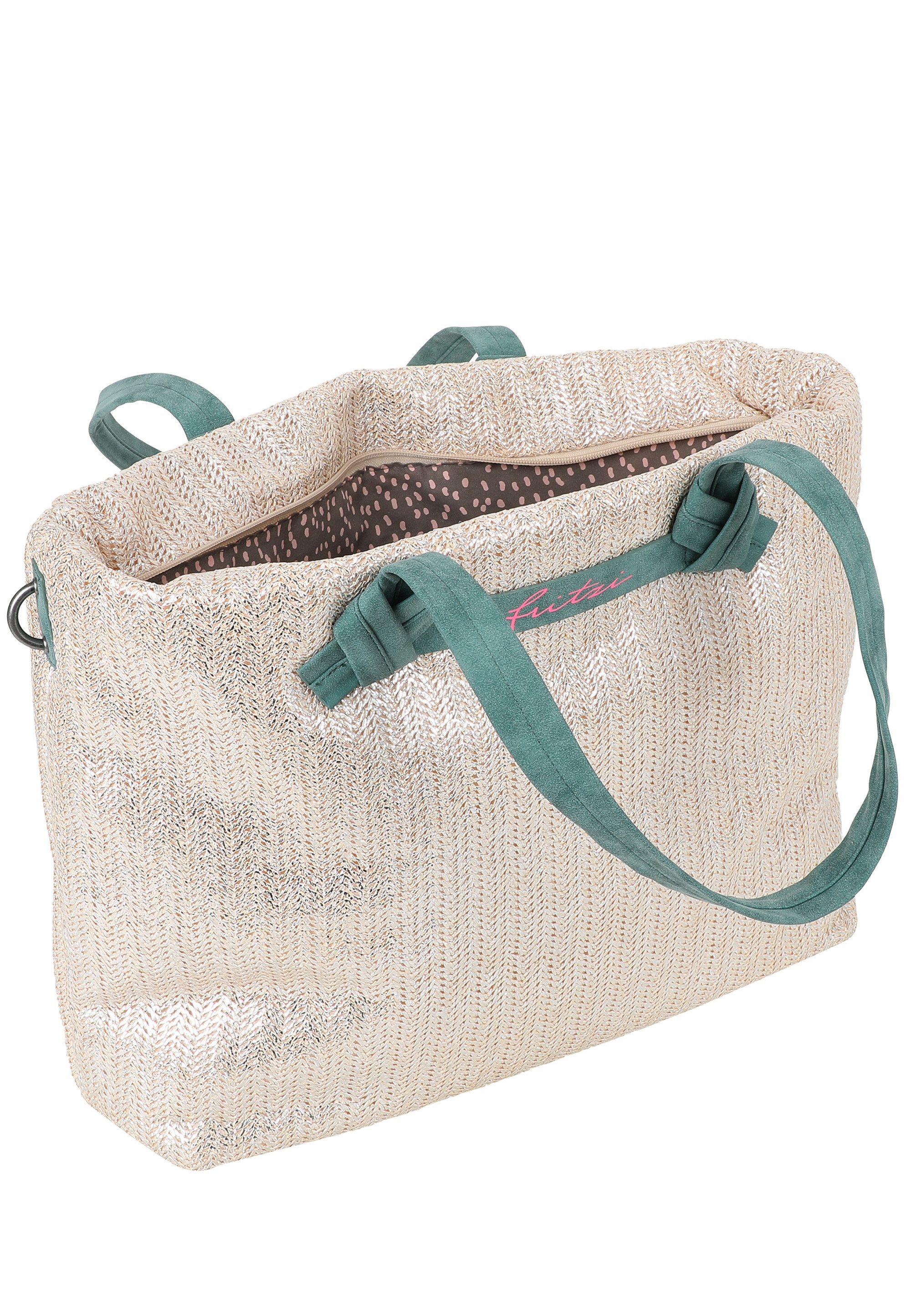Fritzi aus Preußen Henkeltasche Cloud Shopper Big Limited Painted Straw, im coolen Look mit metallischem Finish
