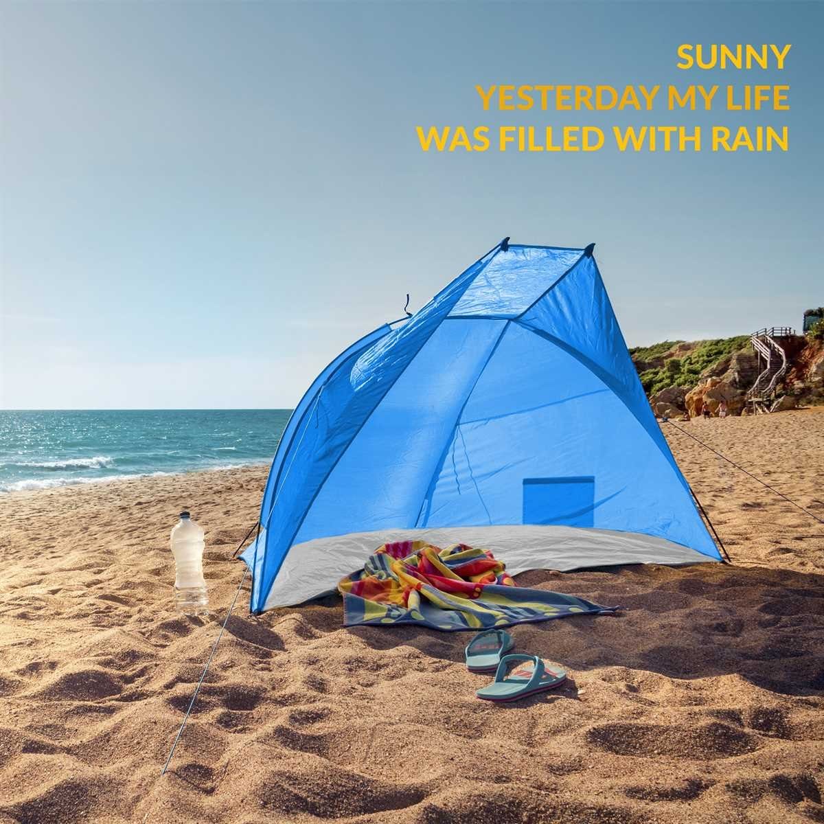 Wasserdicht und atmungsaktiv Tragetasche Kleines Packmaß TRESKO Strandmuschel inkl Strandzelt mit UV Schutz 50+