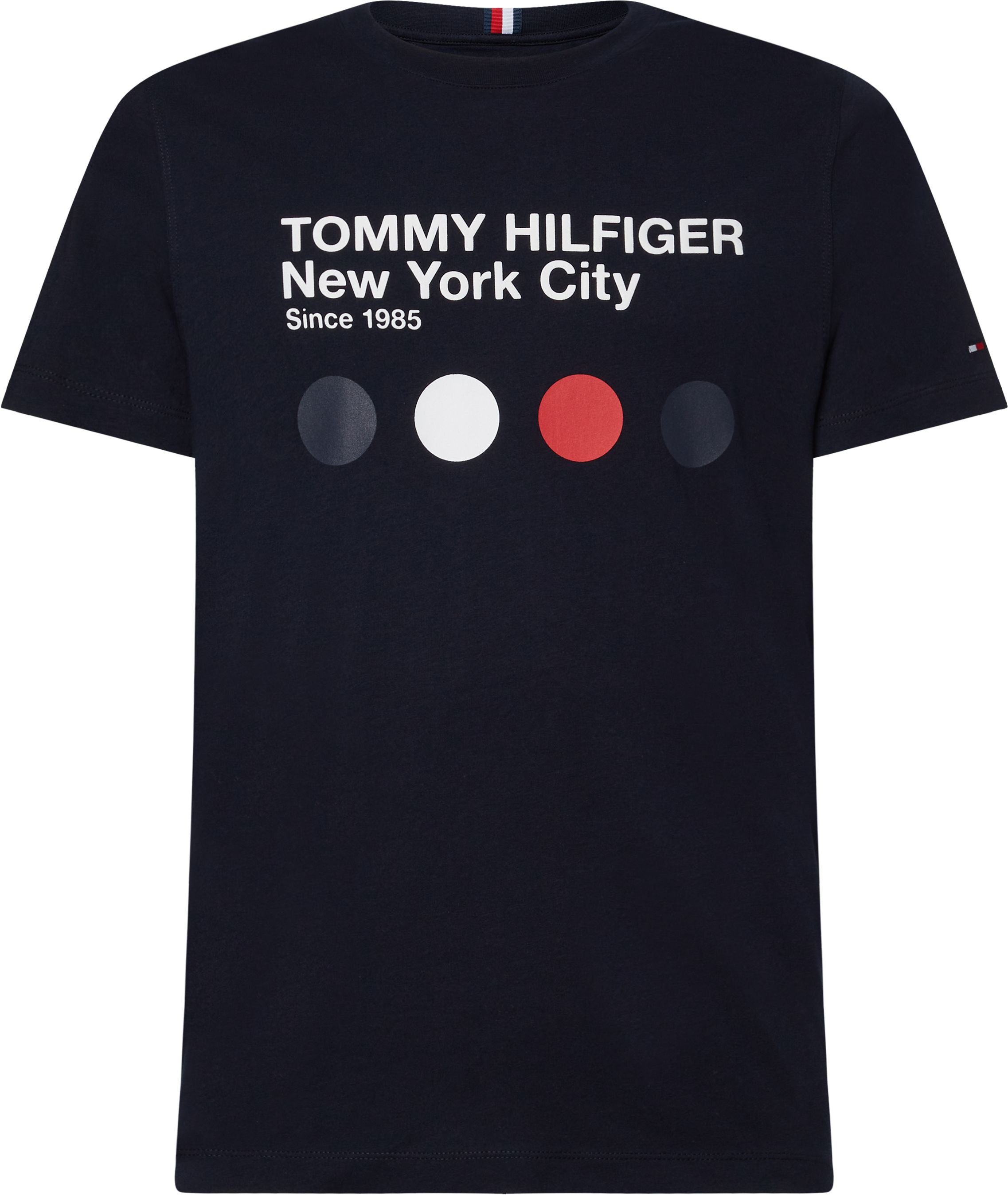 GRAPHIC Tommy inspiriertem T-Shirt DOT Metro METRO Druck blau Hilfiger mit TEE