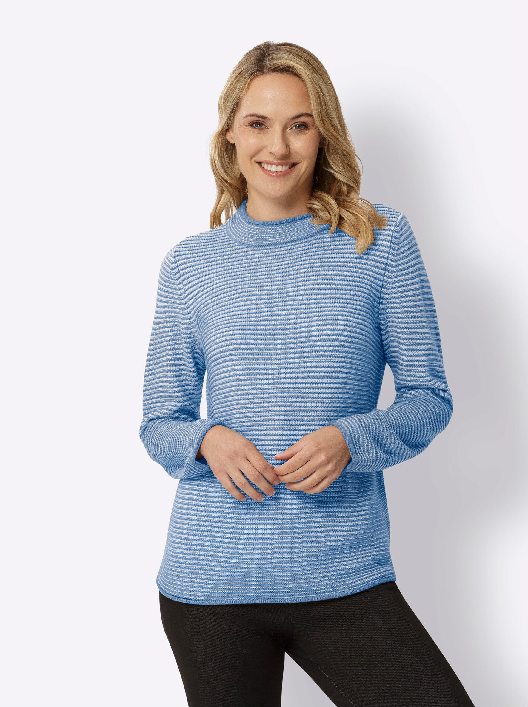 Sieh an! Strickpullover Stehkragenpullover günstig online kaufen