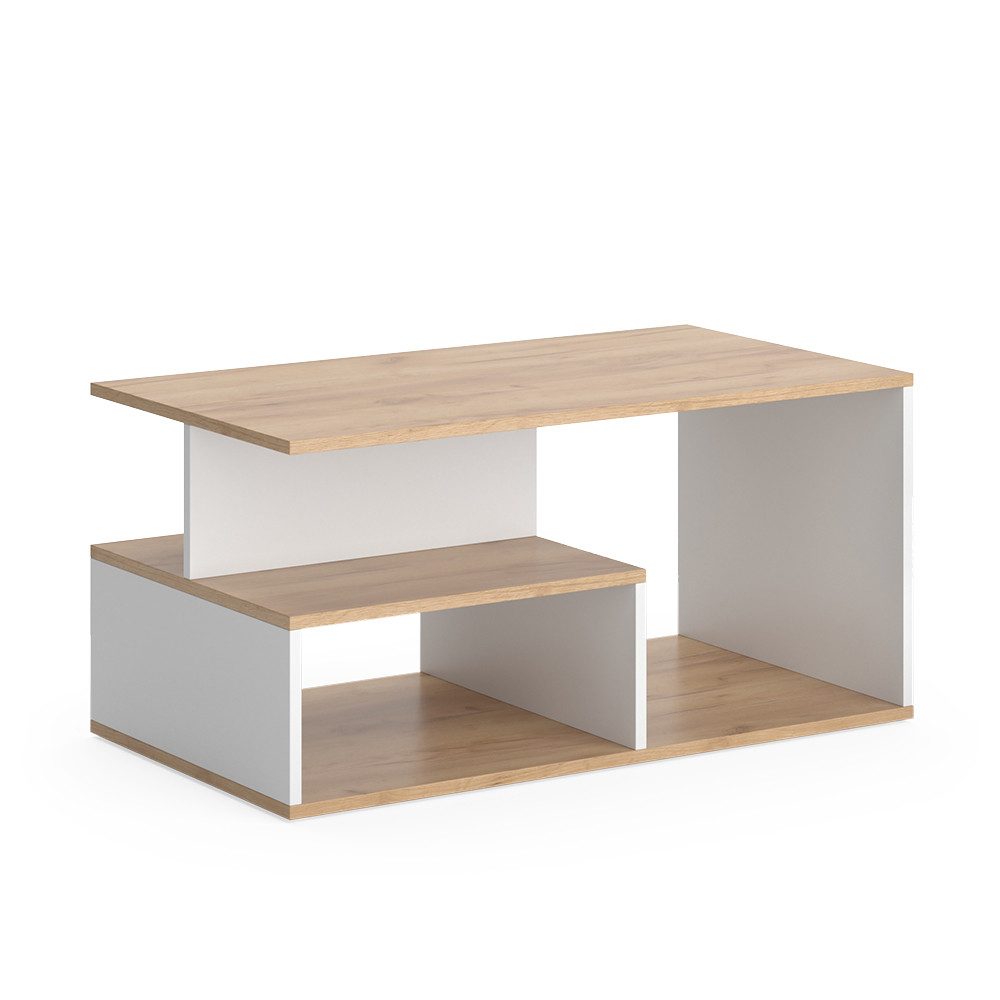 Vicco Couchtisch Hasso, Goldkraft Eiche/Weiß, 90 x 49.4 cm günstig online kaufen