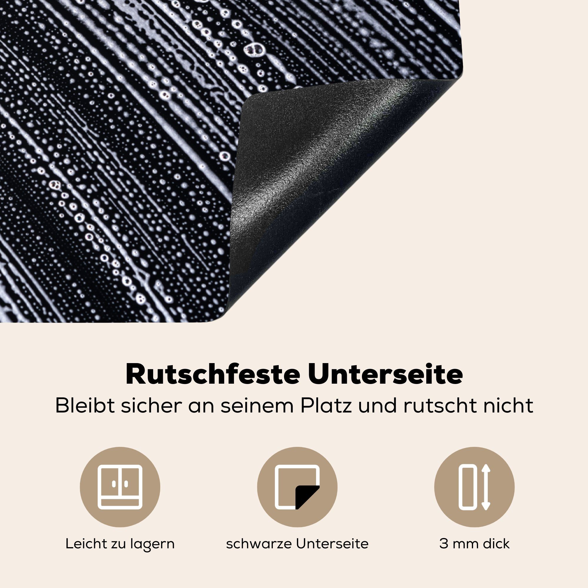 schwarzem tlg), MuchoWow Hintergrund, Schaumstoffflecken für Induktionskochfeld Herdblende-/Abdeckplatte Vinyl, die cm, auf (1 Schutz 81x52 küche, Ceranfeldabdeckung