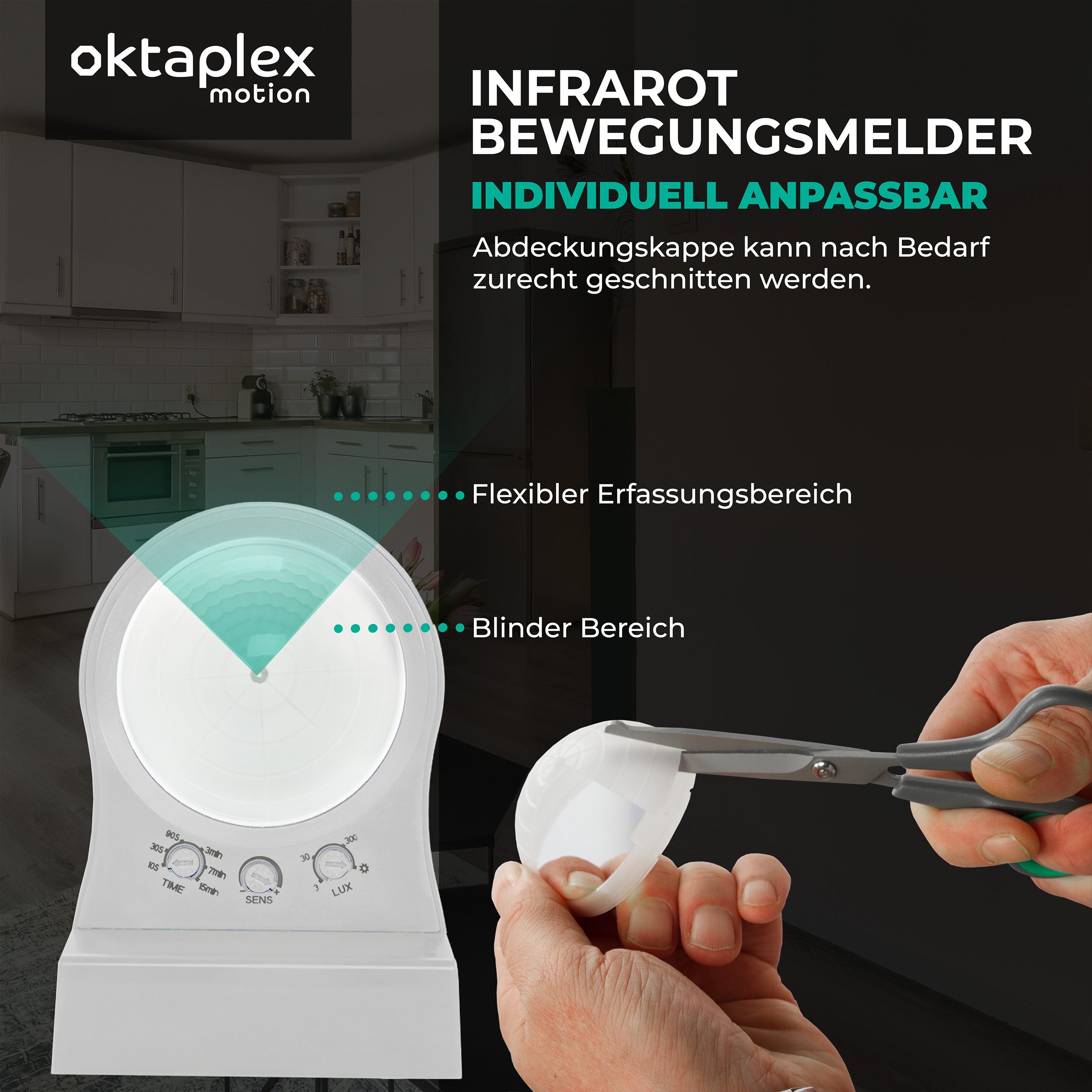 Oktaplex motion Bewegungsmelder Don Bewegungssensor Aussen 230 V IP65 240° Infrarot-Sensor, (2-St)