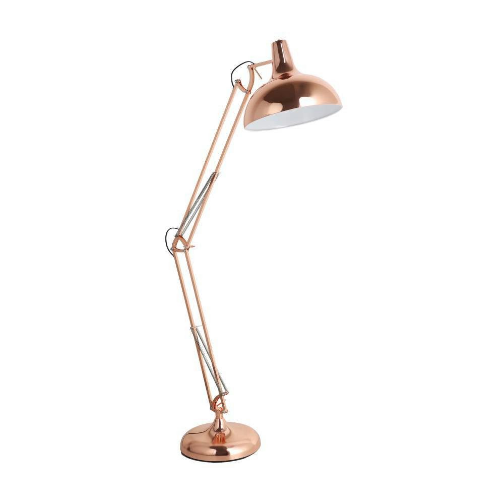EGLO Stehlampe BORGILLIO, ohne Leuchtmittel, Standleuchte, Industrial, Stahl in Kupfer, E27, inkl. Trittschalter