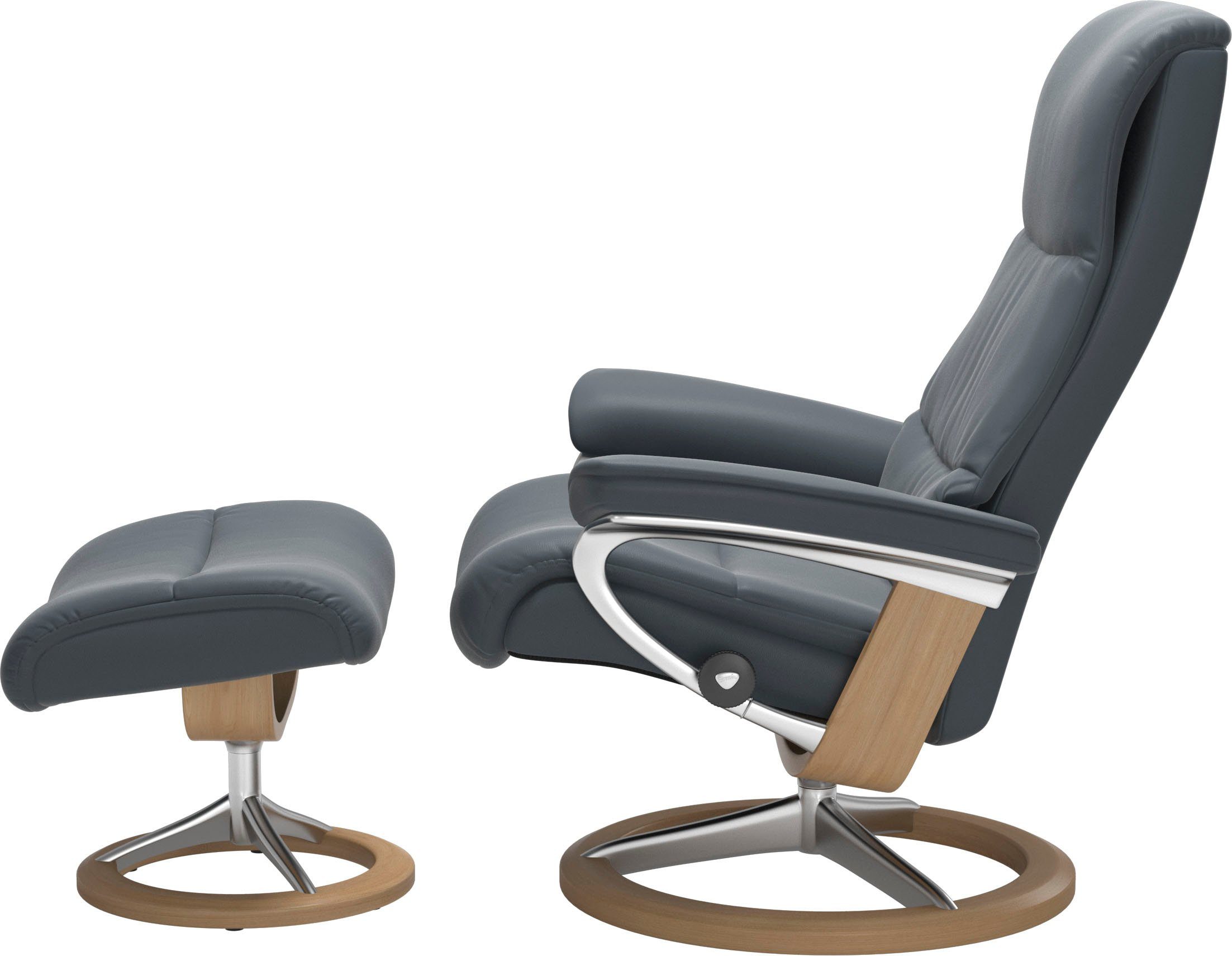 Stressless® Relaxsessel View (Set, Relaxsessel mit Eiche L,Gestell Base, Signature mit Größe Hocker)