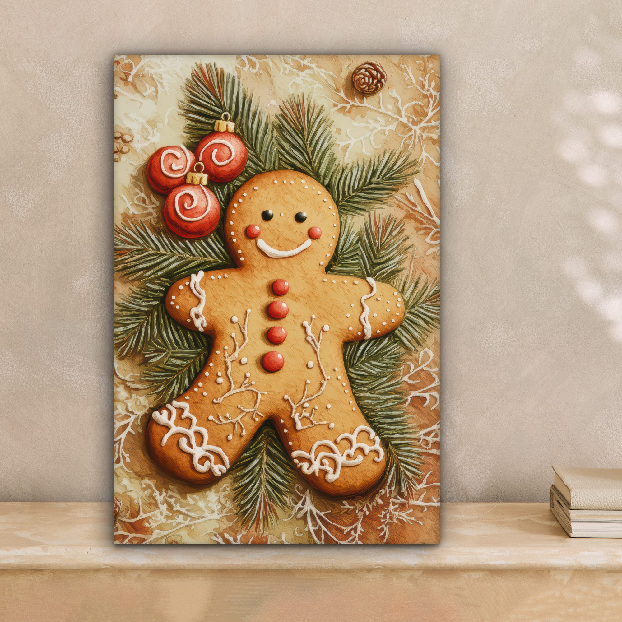 OneMillionCanvasses® Leinwandbild Weihnachten - Plätzchen - Puppe - Spekula günstig online kaufen