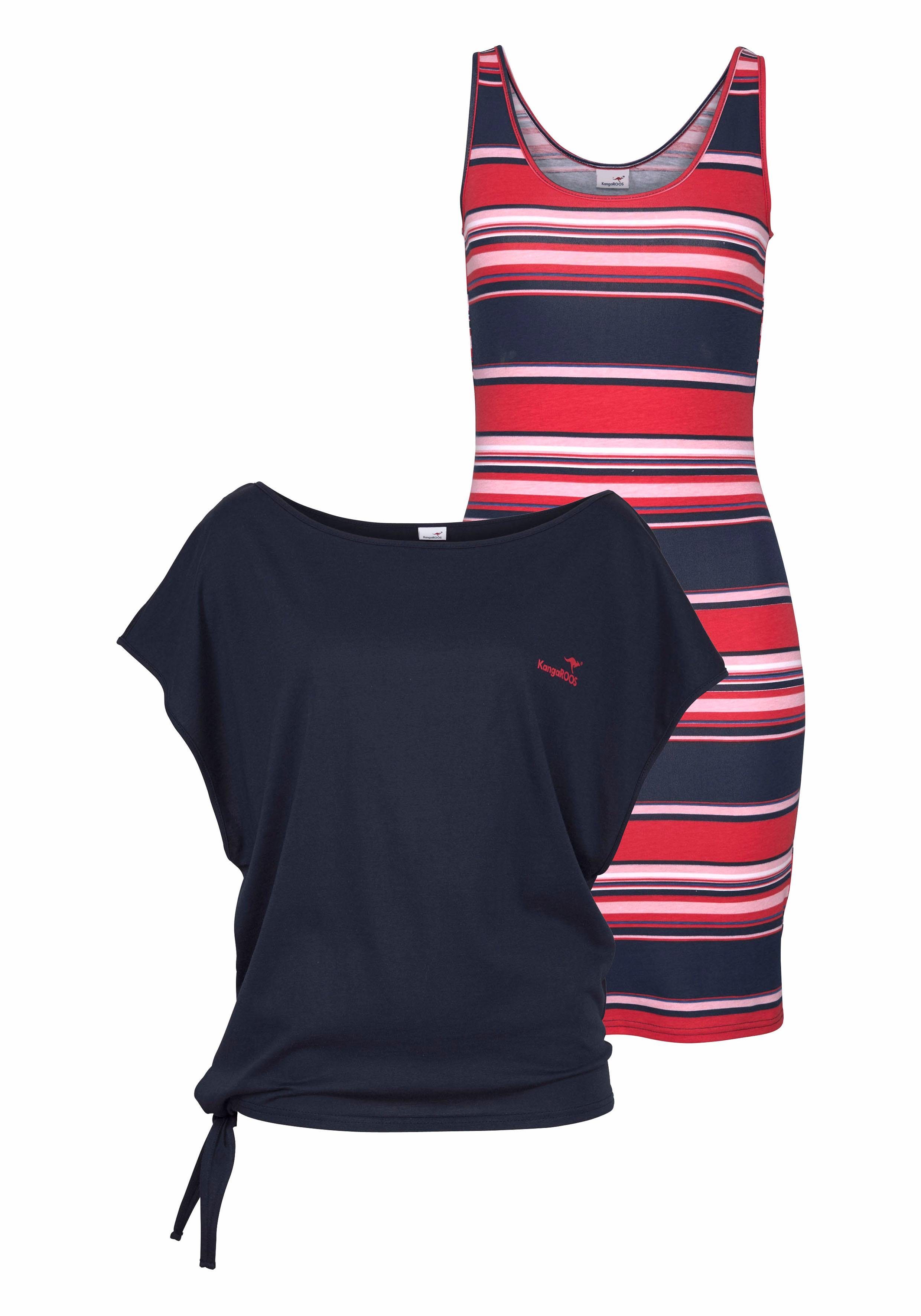 KangaROOS Jerseykleid (Set, 2-tlg., mit T-Shirt) Mini-Länge, lässiger Stil, günstig online kaufen