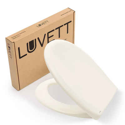 LUVETT WC-Sitz Premium C770 (Inklusive 3 Befestigungsarten), mit Original SoftClose® Absenkautomatik, Duroplast