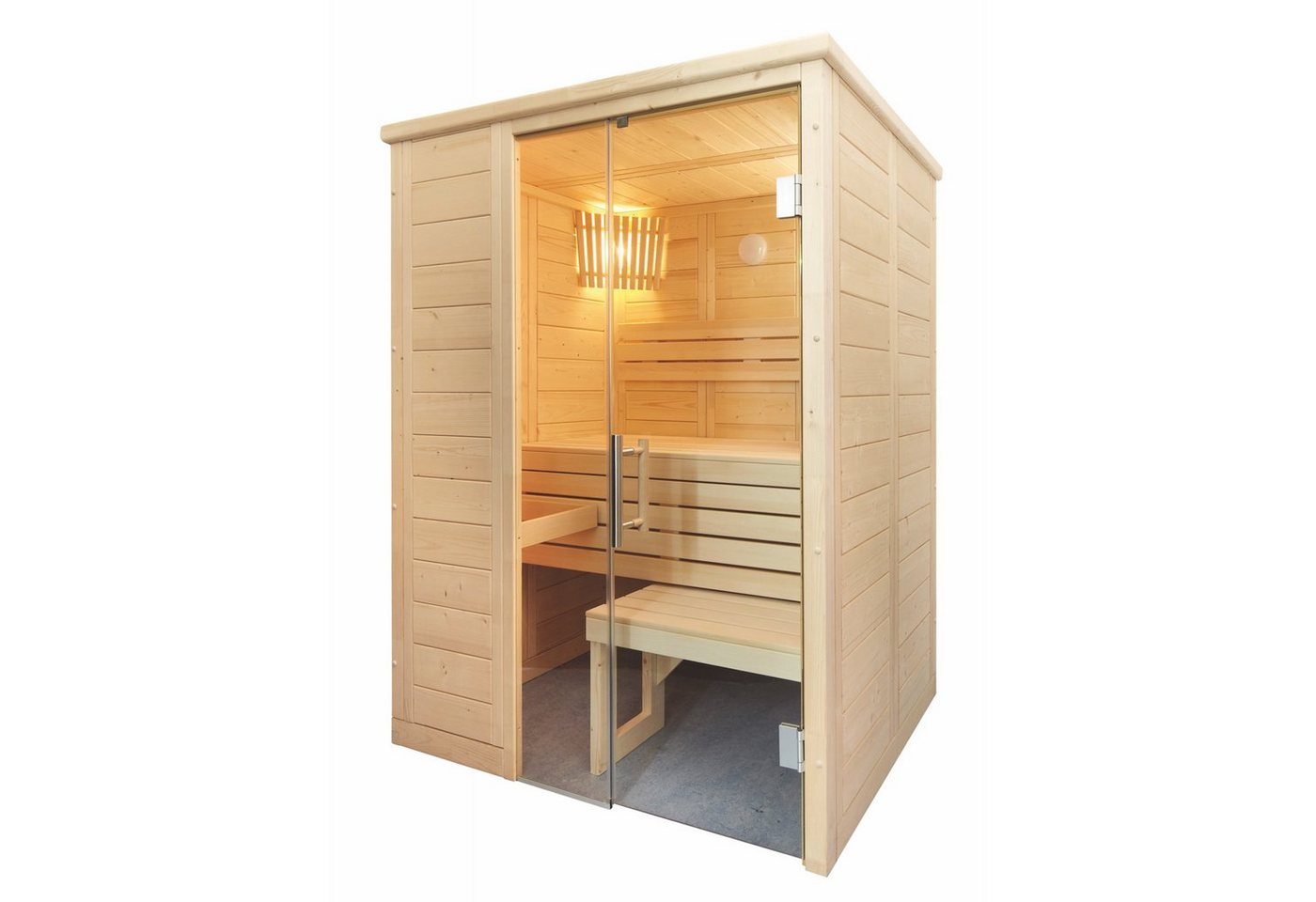 Thumbnail - Sentiotec Sauna Sentiotec Alaska Mini Sauna Kompettset Massivsauna Saunakabine