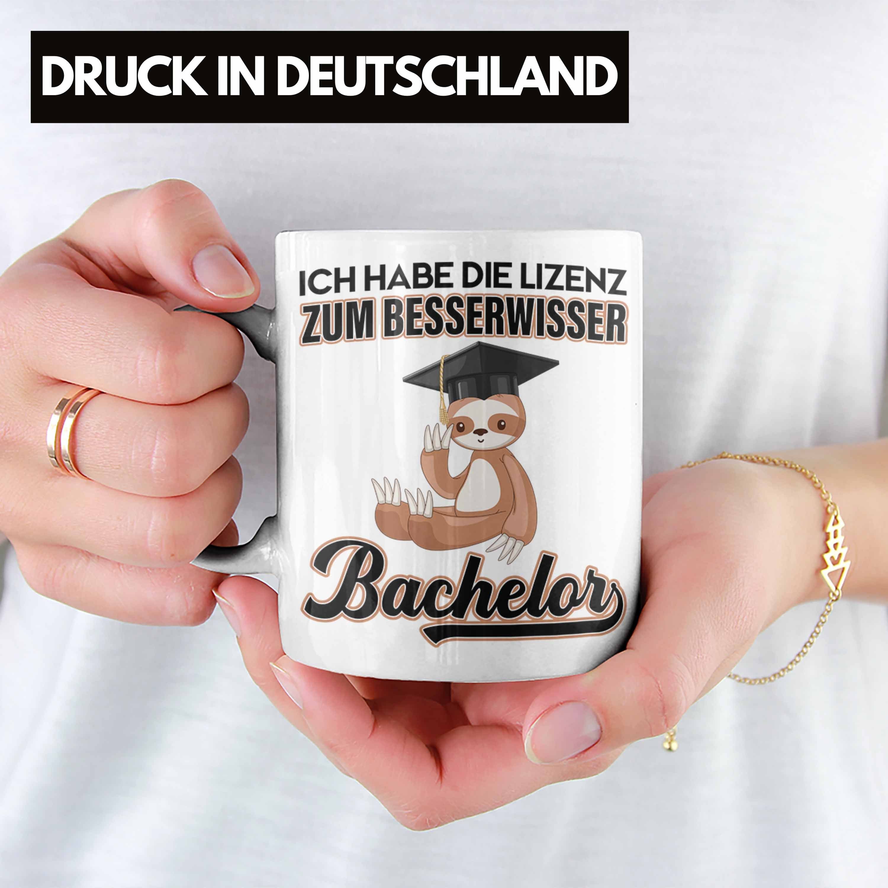 Weiss Tasse Prüfung Spruch Lizenz Abschluss Abitur - Master Abi Besserwisser Geschenk Bestanden Trendation Trendation Tasse Bachelor zum Graduation