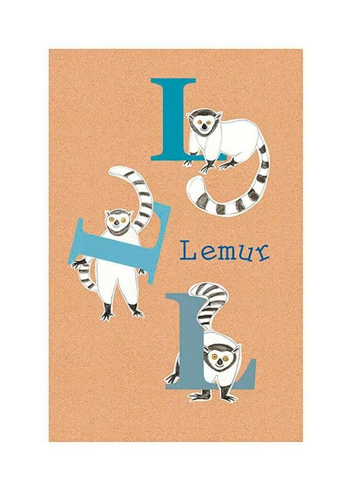 Komar Bild ABC Animal L, Buchstaben (1 St), Wandbild zur Dekoration - ohne Rahmen