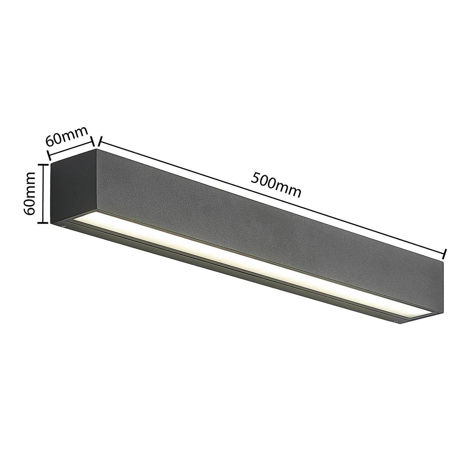 Arcchio LED Außen-Wandleuchte Farbwechsel 2 inkl. LED-Leuchtmittel grafit, Aluminiumdruckguss, Lengo, tageslicht, verbaut, warmweiß / Glas, flammig, Modern, fest
