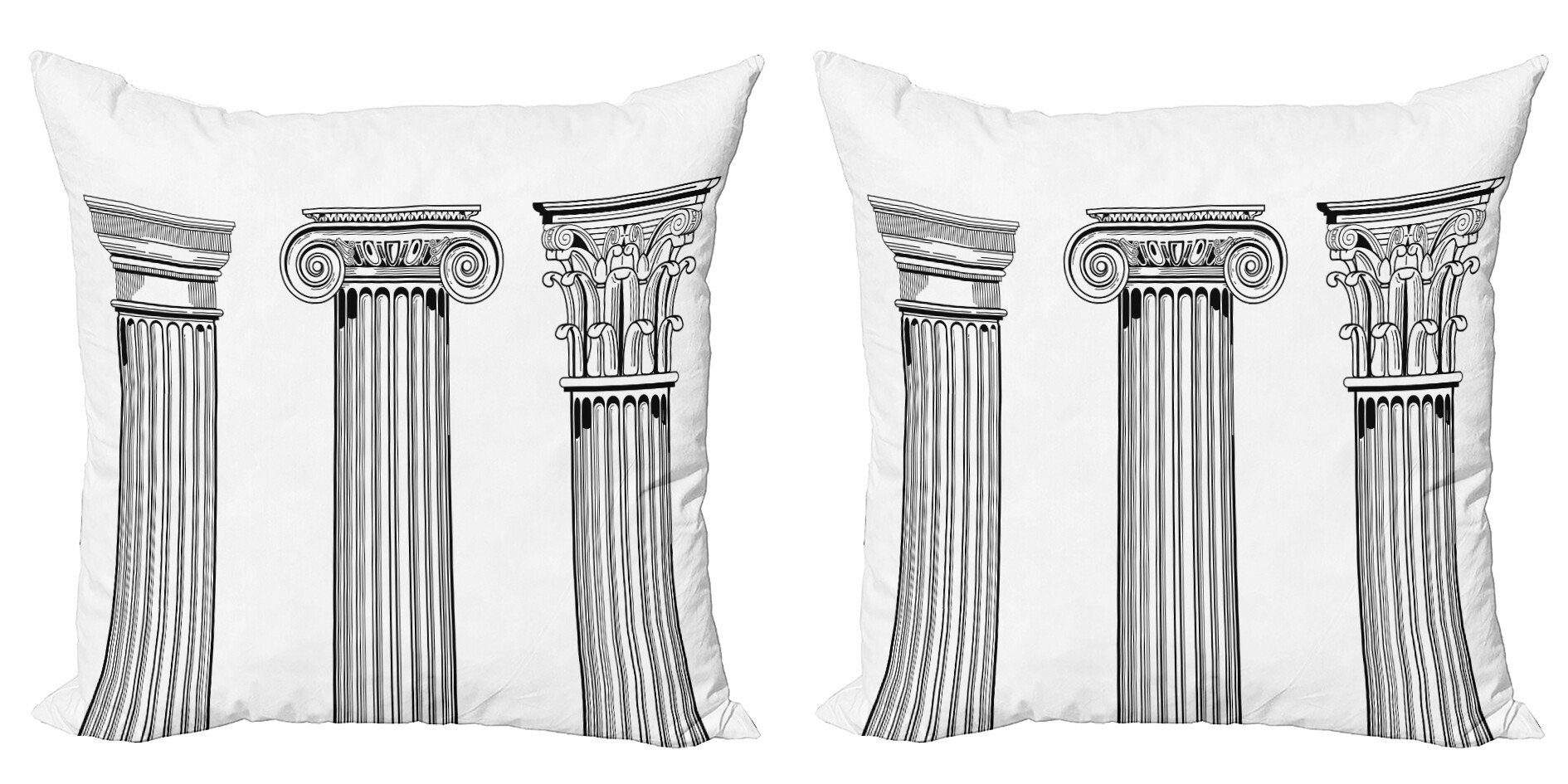 Modern Doppelseitiger Antike Säulenkapitelle (2 Stück), Kissenbezüge Digitaldruck, altertümlich Abakuhaus Accent