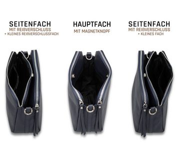 Adel Bags Schultertasche MARA Umhängetasche für Damen, Schultertasche aus Echtleder, hergestellt in Italien, mit 2 Riemen