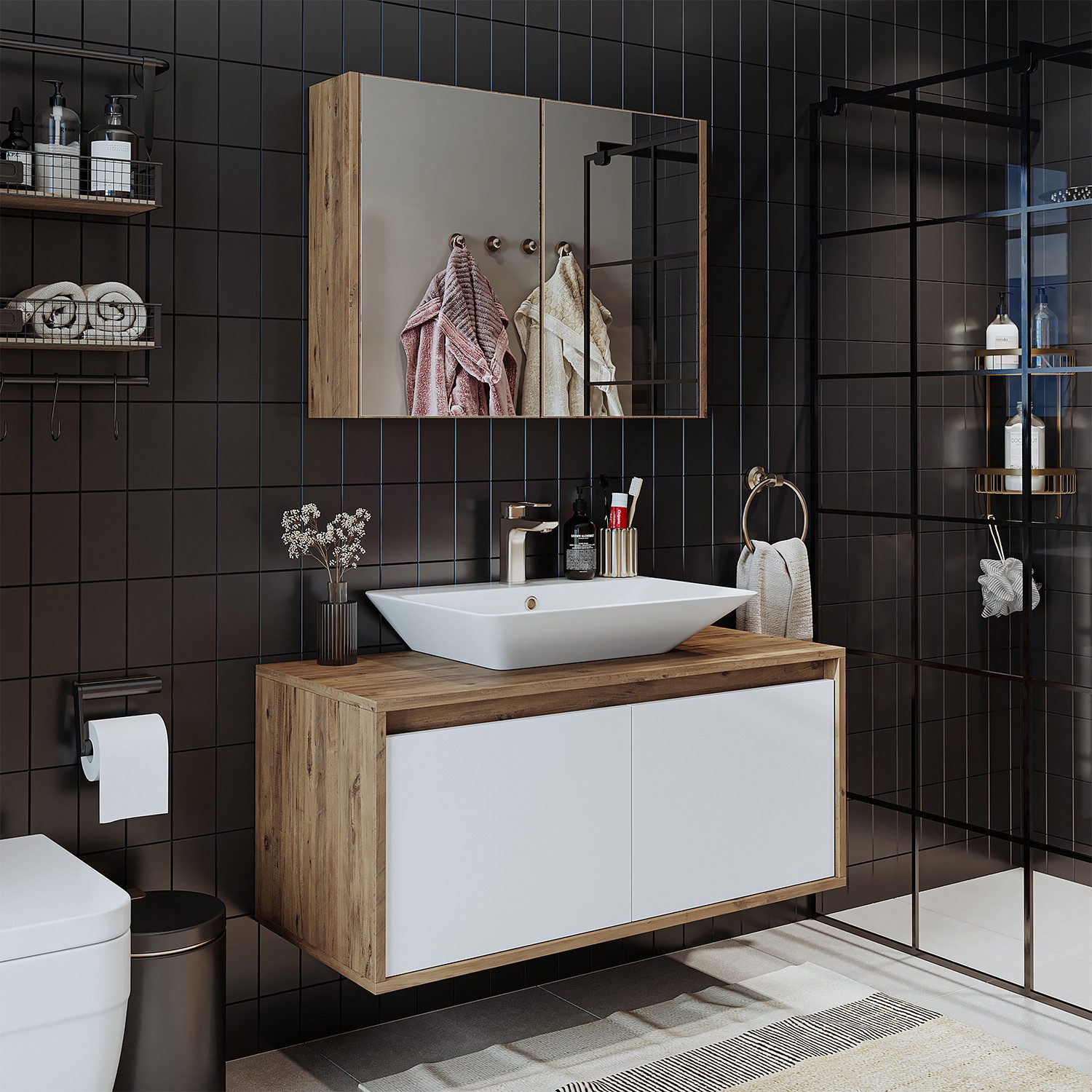 Roomart Badmöbel-Set ATL-3TLG-100, (Badezimmermöbel Set Unterschrank günstig online kaufen