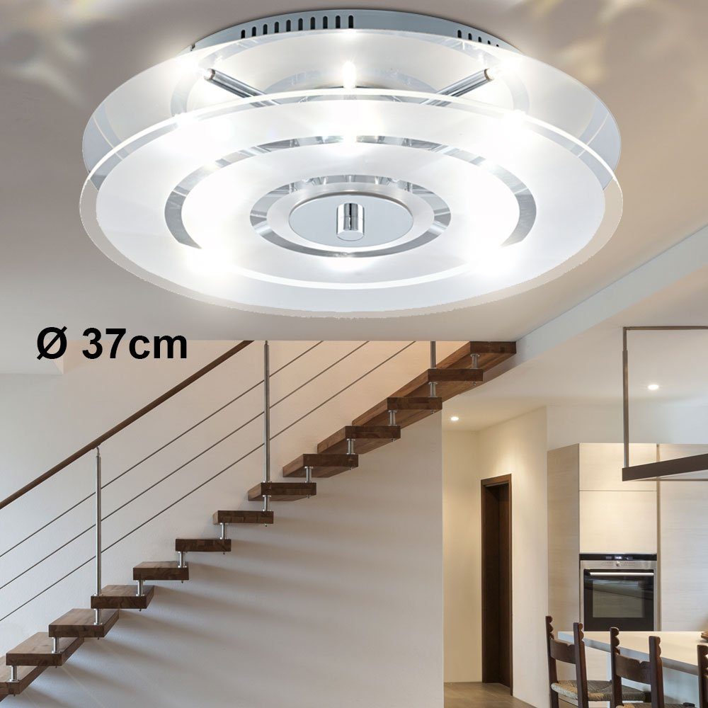EGLO Deckenstrahler, Leuchtmittel nicht inklusive, Design Decken Lampe Chrom Wohn Zimmer Beleuchtung Glas Leuchte