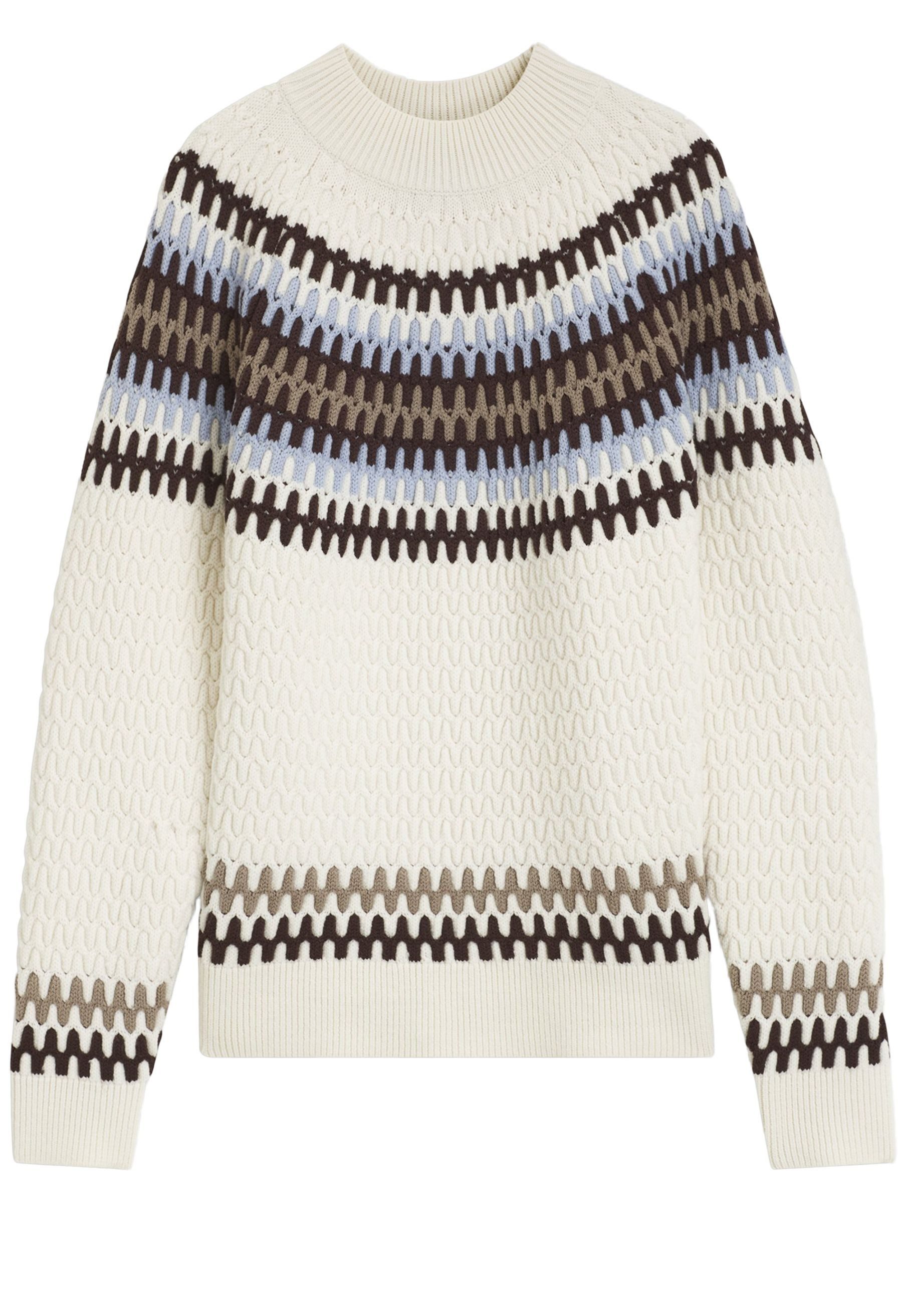 BOSS Strickpullover Fiotto mit Zopfmuster (1-tlg)