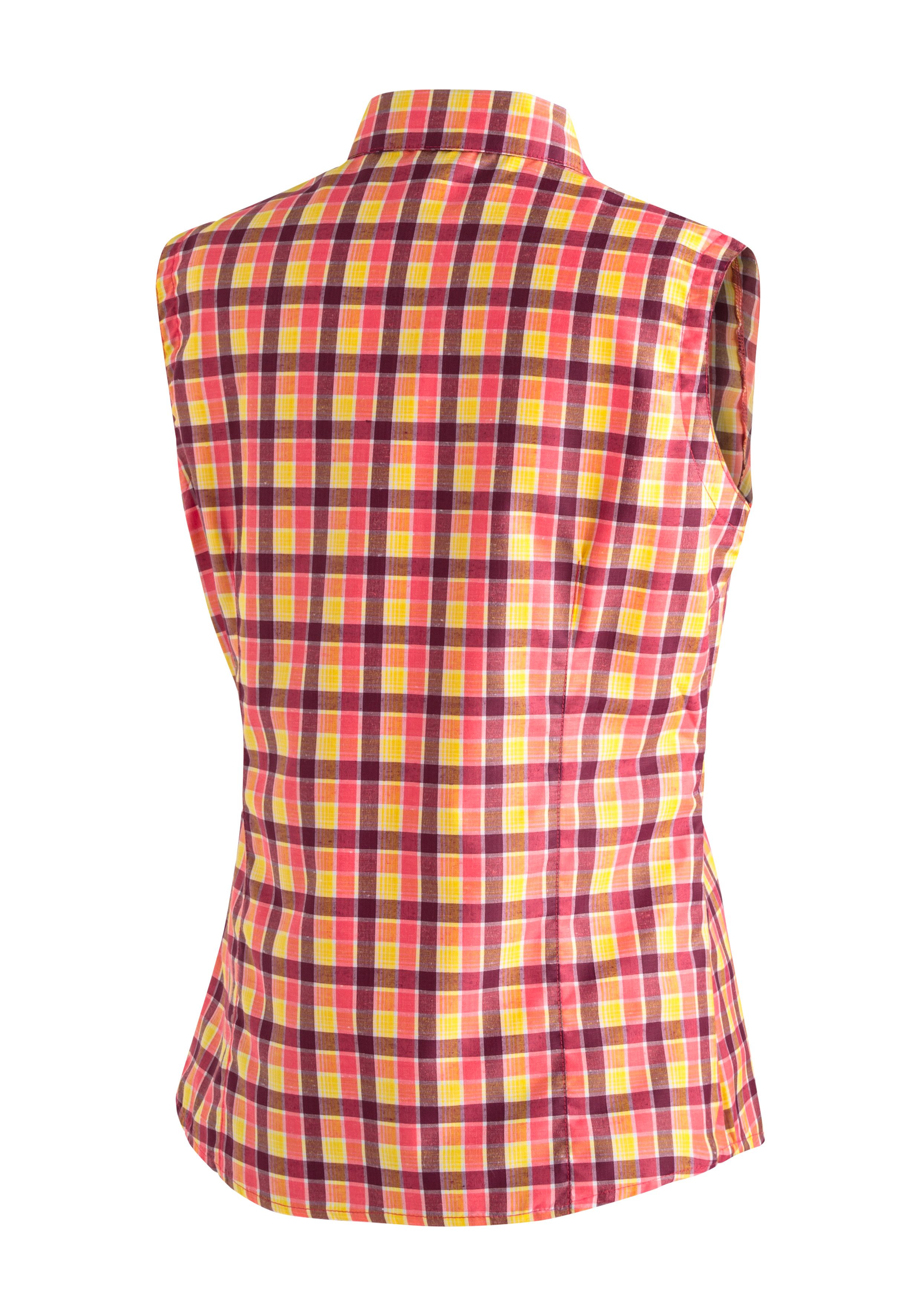Maier Sports Funktionsbluse Paloma ärmellose Damen Bluse, sommerliches Blusen-Shirt, Karobluse, Reg. Fit