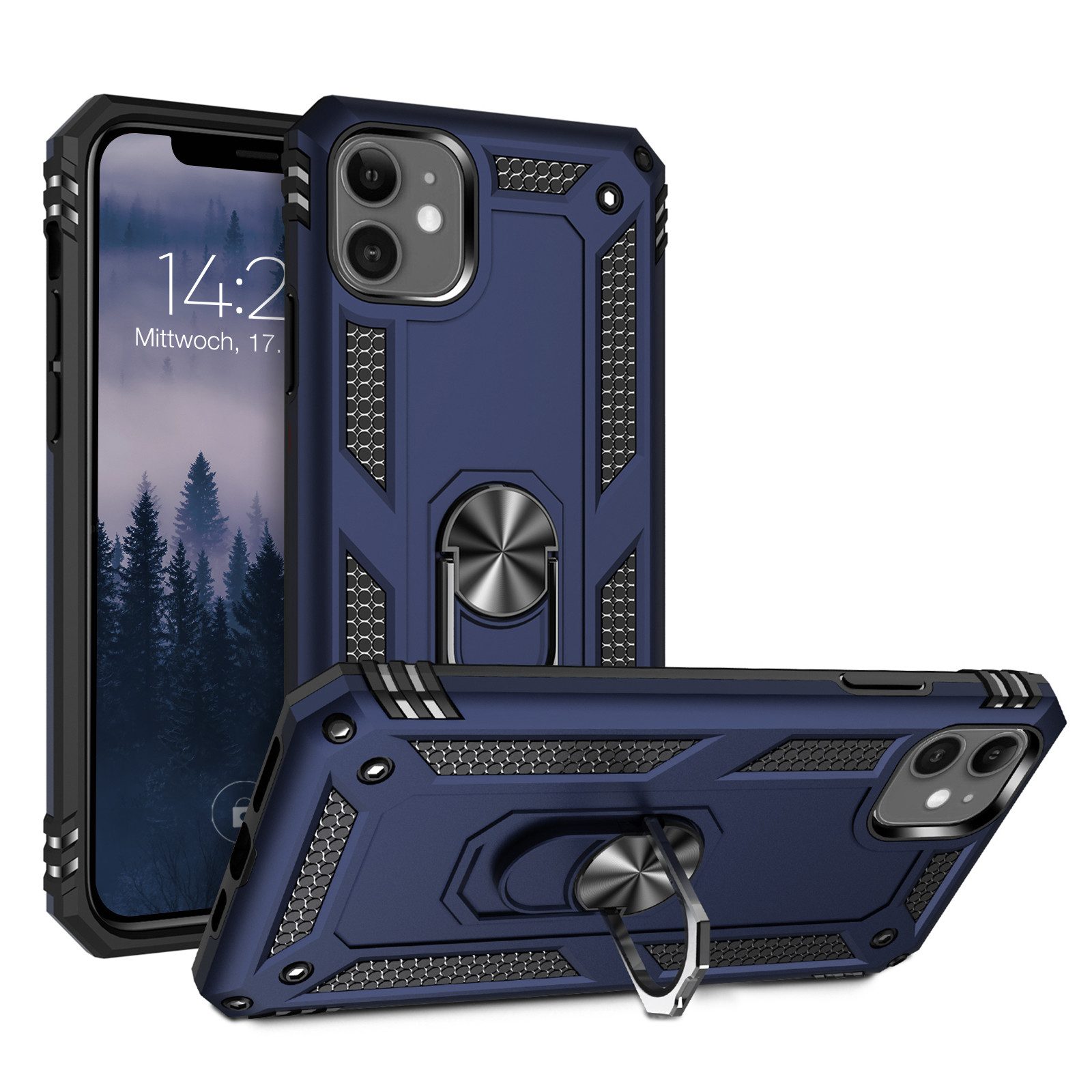 Tec-Expert Handyhülle Outdoor Cover Hülle für Apple iPhone 11 6.1 Zoll, 6.1, Premium Hülle aus verstärktem Polycarbonat