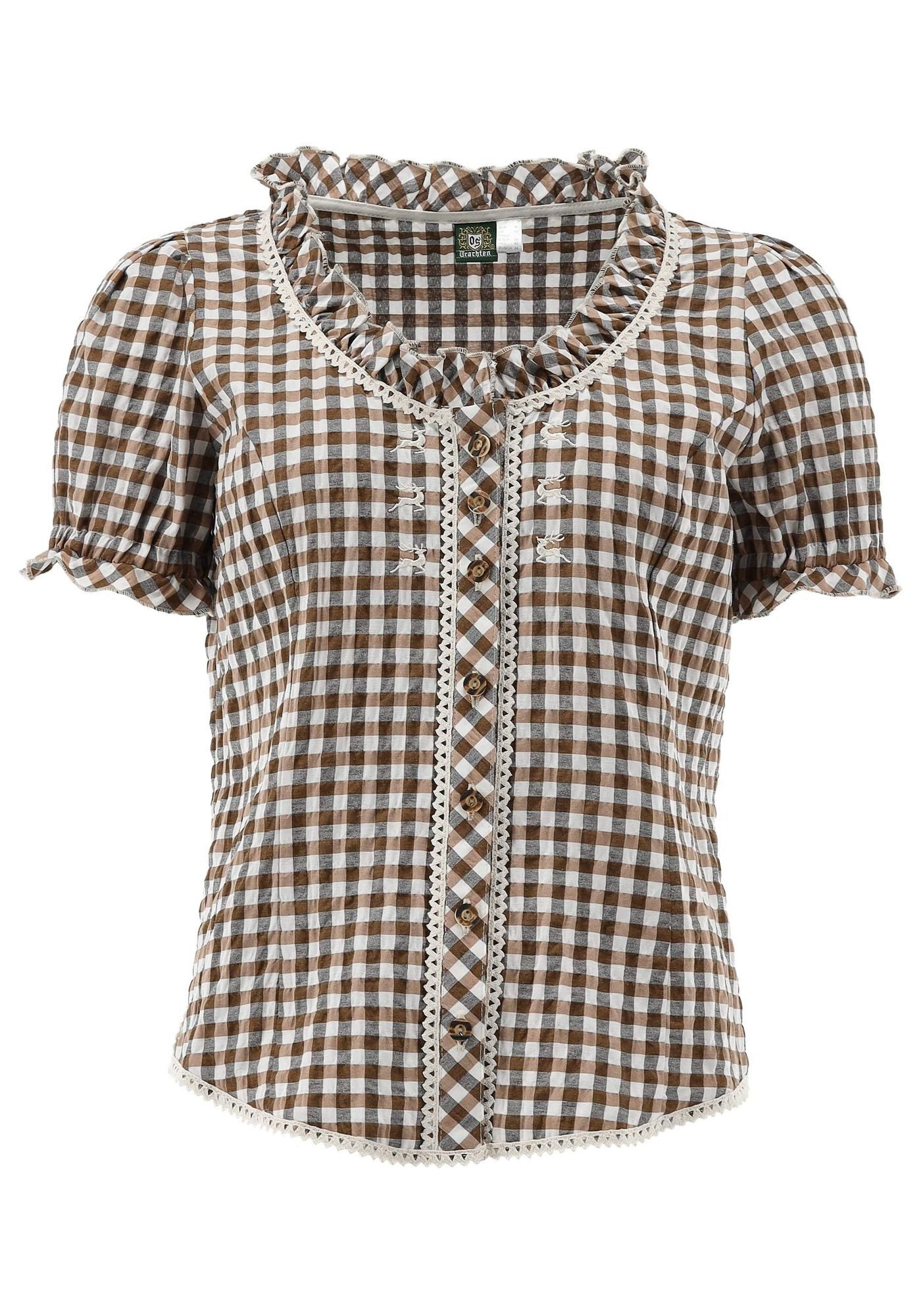 OS Trachten Trachtenbluse Acurus Tailliert, Rundhalsausschnitt, Stick neben günstig online kaufen