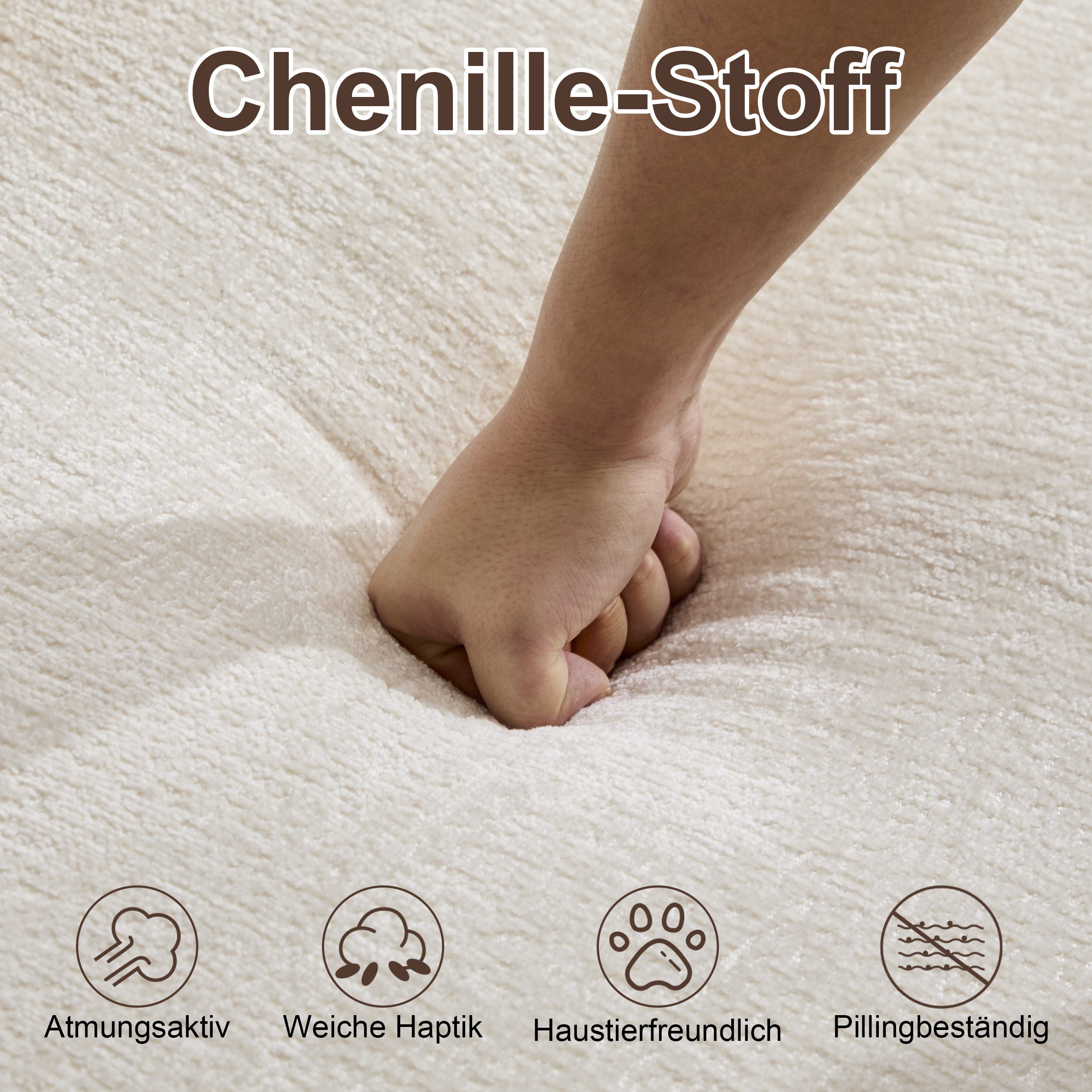 Leawin Sofa Modulares faltbares Schlafsofa, Chenille Sofa, platzsparend & m günstig online kaufen