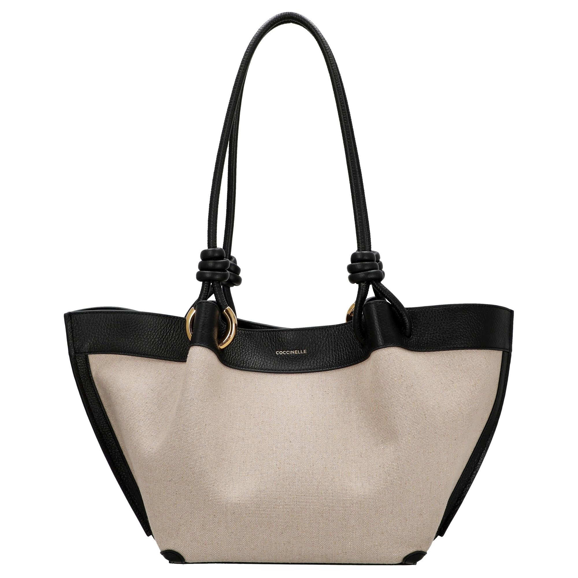 COCCINELLE Handtasche Finn Canvas - Henkeltasche 25 cm (natural/black) günstig online kaufen