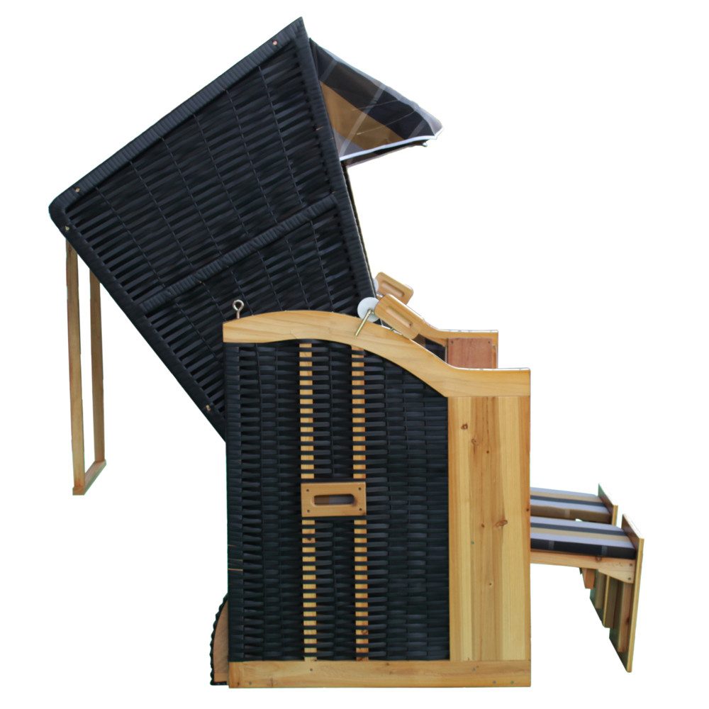 Vaiko Strandkorb Binz, BxTxH: 120,00x80,00x160,00 cm, Volllieger, Ostsee, (inkl. Hülle), 2-Sitzer