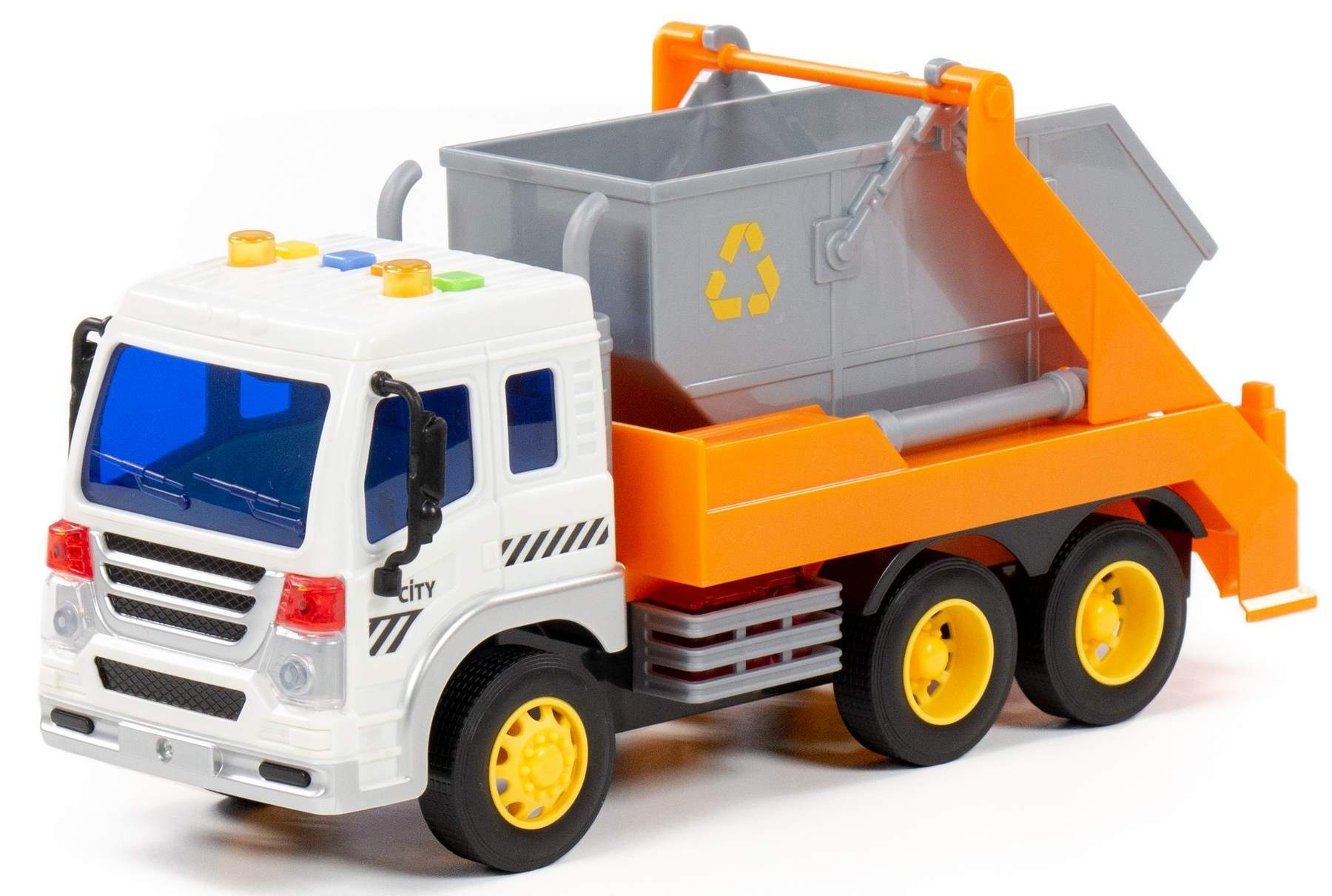 Polesie Spielzeug-LKW Container CITY orange Schwungrad günstig online kaufen