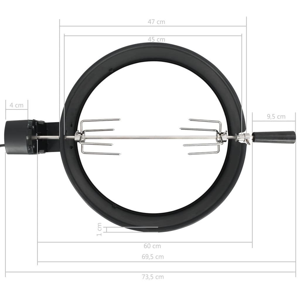 Elektrogrill Schwarz BBQ Ring Set 47 cm vidaXL Rotisserie