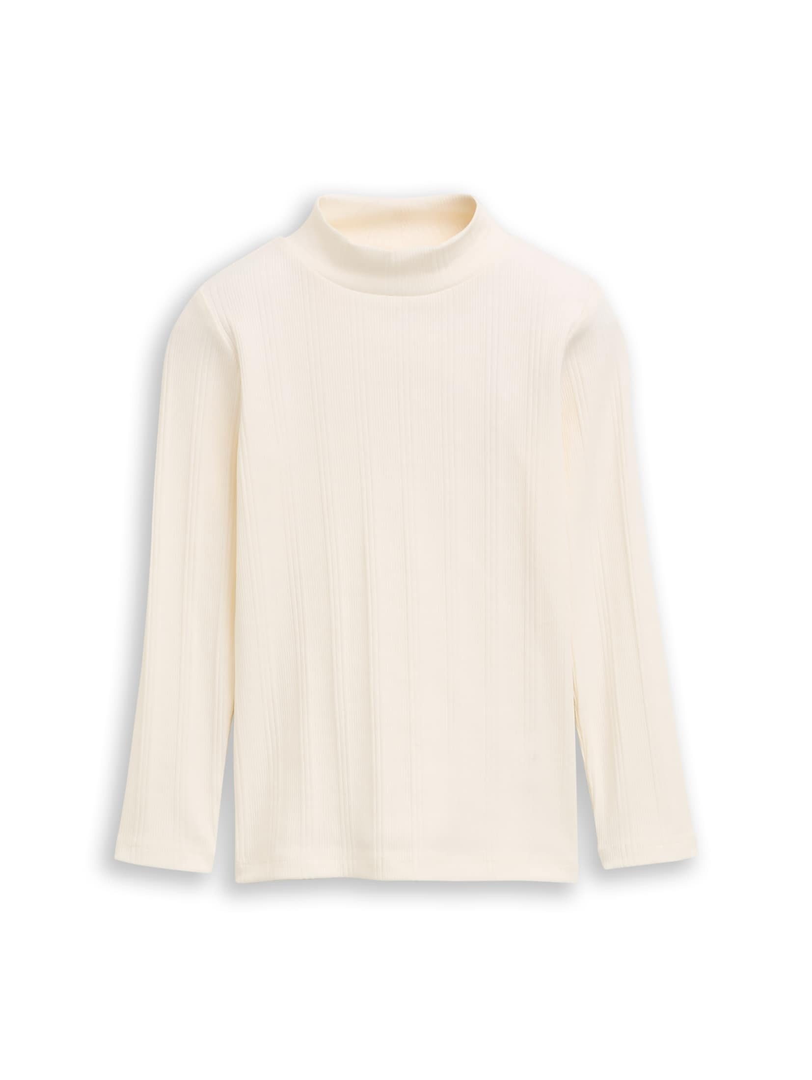 TOM TAILOR Langarmshirt T-Shirt Pointelle Langarmshirt mit Rollkragen