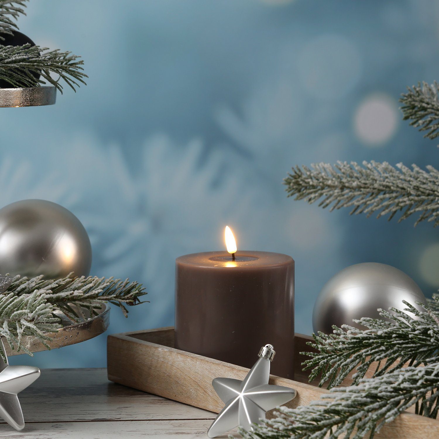 Deluxe Homeart LED-Kerze Mia Deluxe Echtwachs Wachsspiegel flackernd H: 10c günstig online kaufen