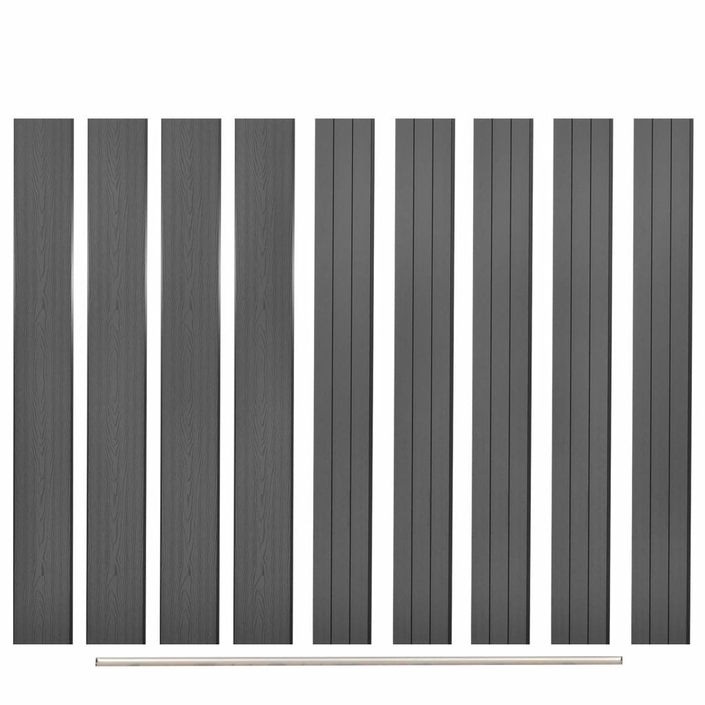 vidaXL Gartentor Ersatz-Zaunbretter 9 Stück WPC 170 cm Grau