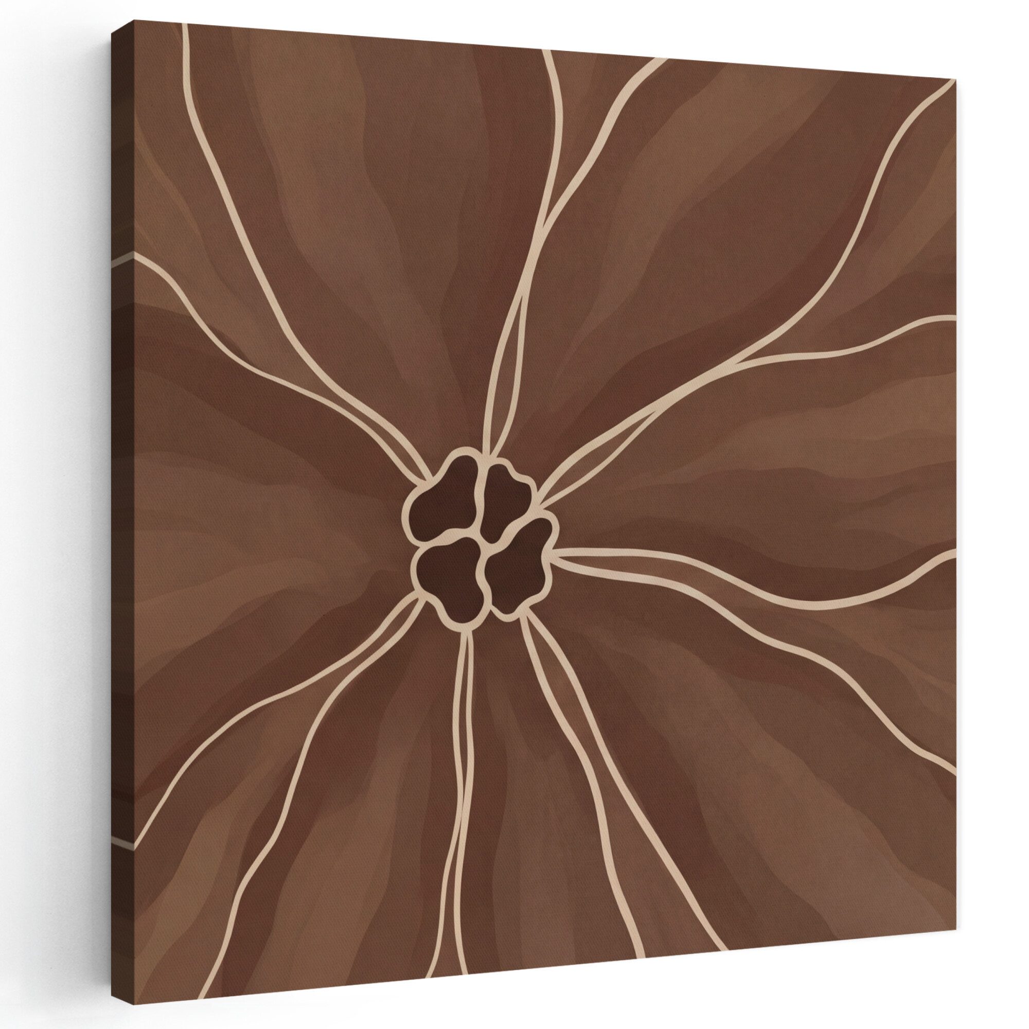 OneMillionCanvasses® Leinwandbild Blume – Abstrakt – Braun, Fotodruck (1 St), Wandbild, Deko Schlafzimmer Wohnzimmer Flur 20x20 cm