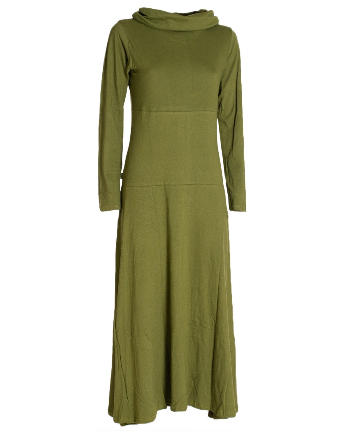 Vishes Maxikleid Damen Maxi-Kleid Baumwolle Casual Rollkragen mit Tasche Alternative Bekleidung, Ethno, Hippie, Retro Style – Bild 4 von 5