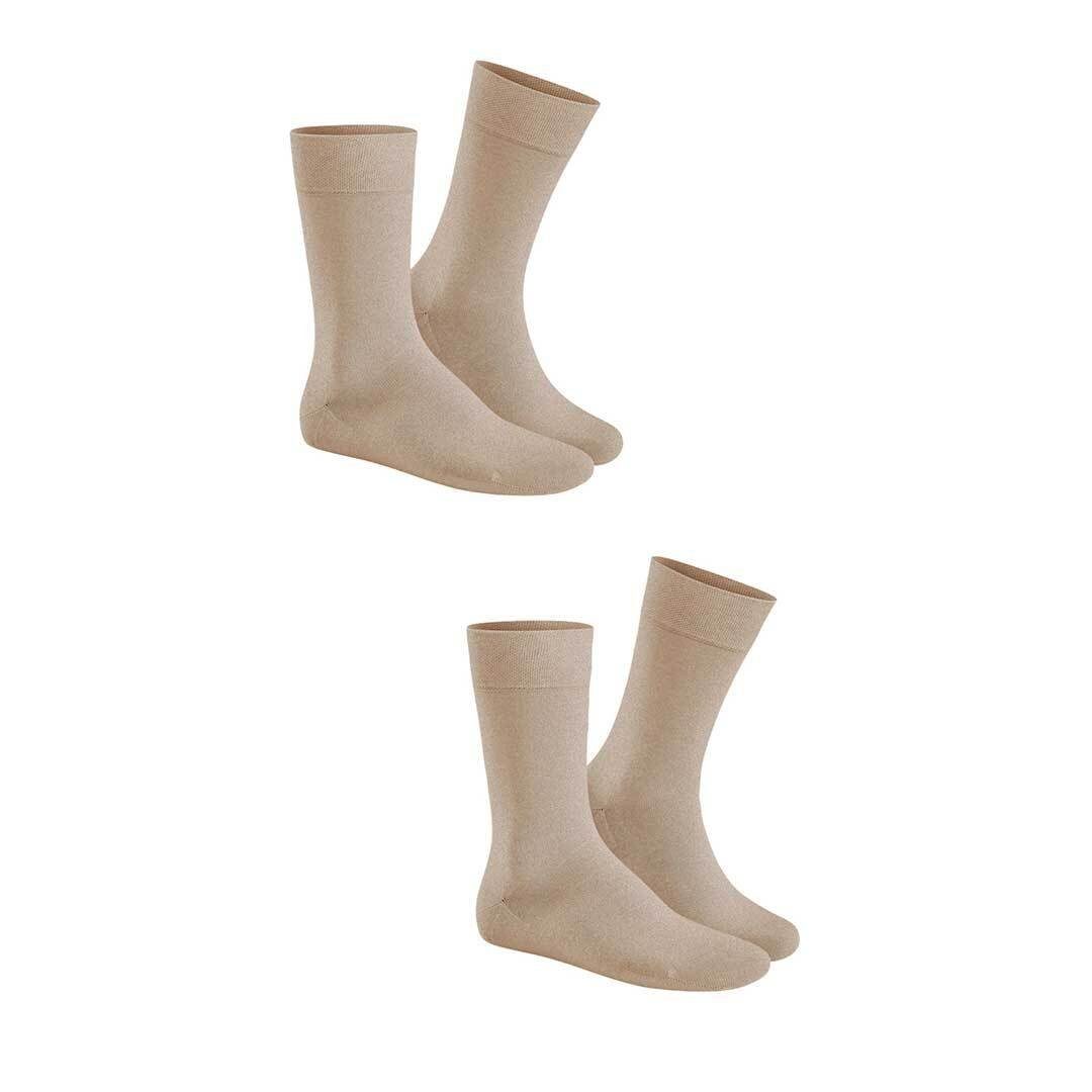 im Hudson Herren Doppelpack ONLY 0799 Socken Basicsocken Klassische (2-Paar) 2-PACK Beige-mel.