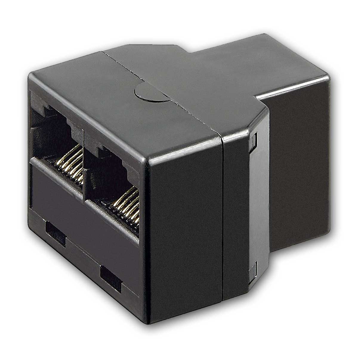 Goobay RJ45 Y Adapter Netzwerk-Splitter sw, Doppler Cat6 Adapter