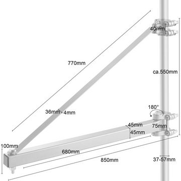 Arebos Schwenkarm bis zu 1000 kg Belastung, 180° Grad schwenkbar Schwenkarm, (Schwenkarm)