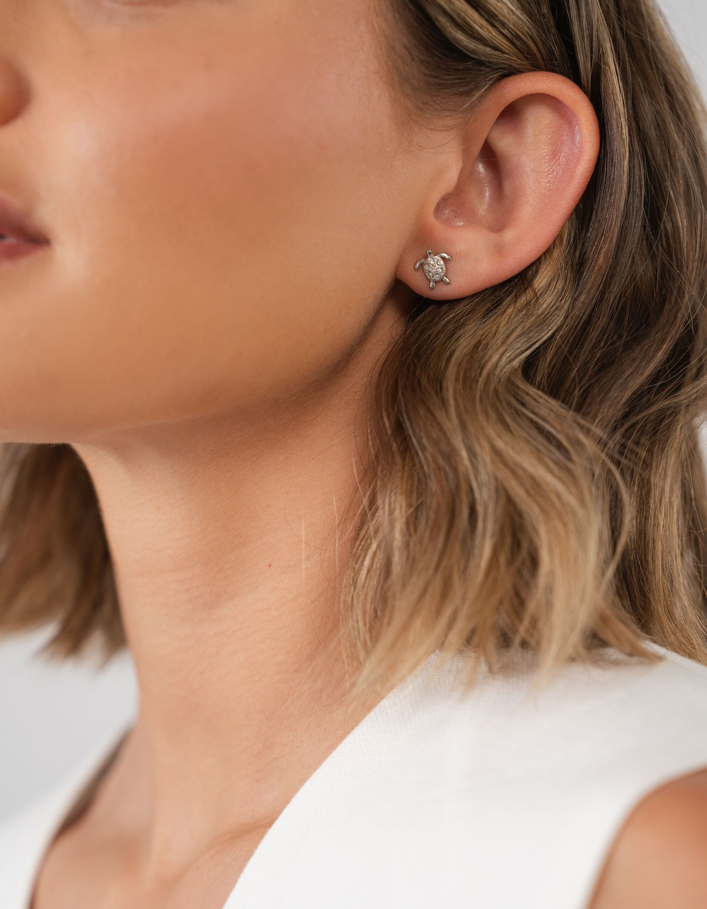 Purelei Paar Ohrstecker White Turtle (2-tlg)