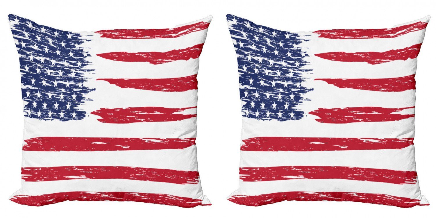 Kissenbezüge Modern Accent Doppelseitiger Digitaldruck, Abakuhaus (2 Stück), 4. Juli Grunge USA Flag-Bild