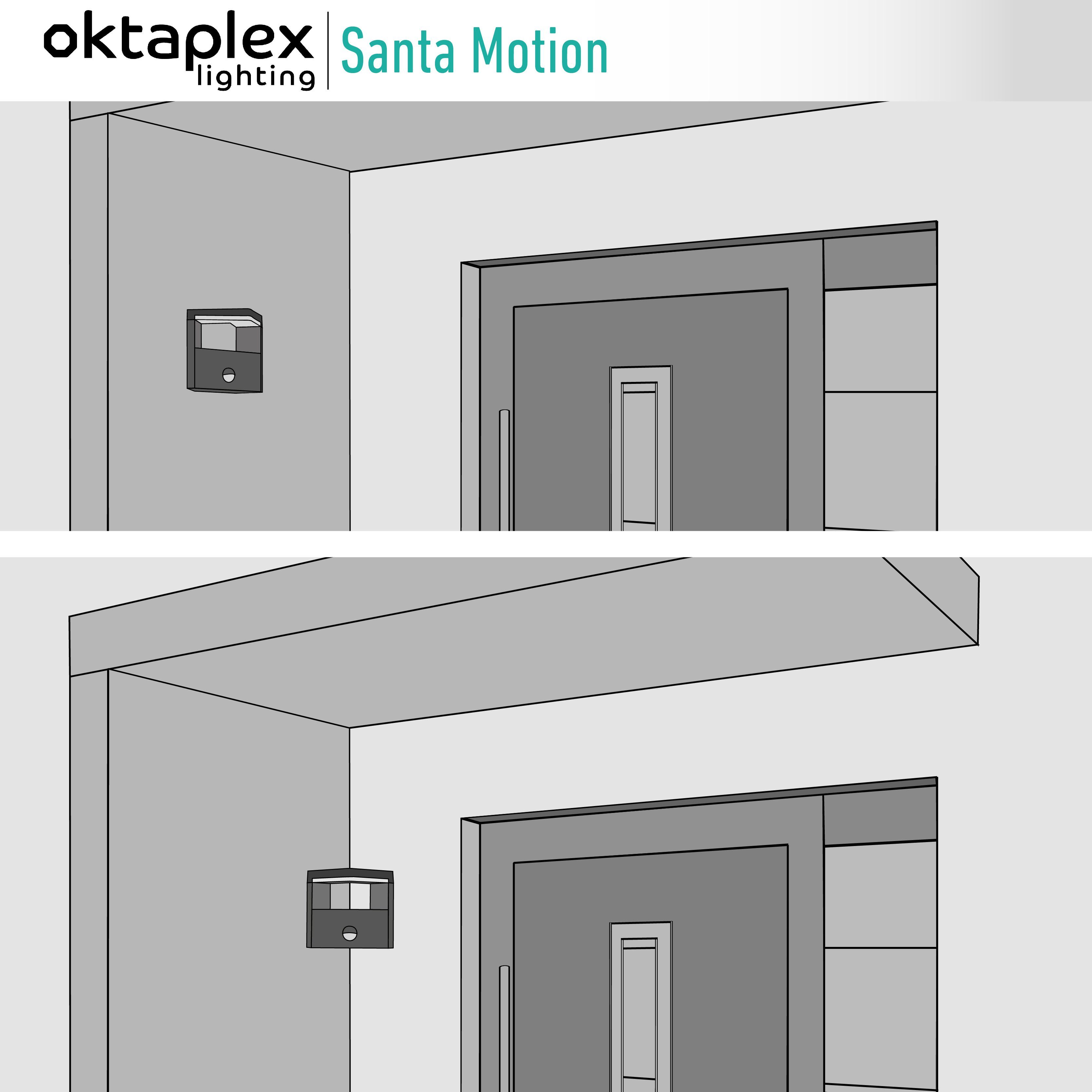 integriert, 3000K Bewegungsmelder, Warmweiß, LED Außenlampe Außen-Wandleuchte 15W Oktaplex anthrazit fest 1000lm lighting LED IP54 Santa,