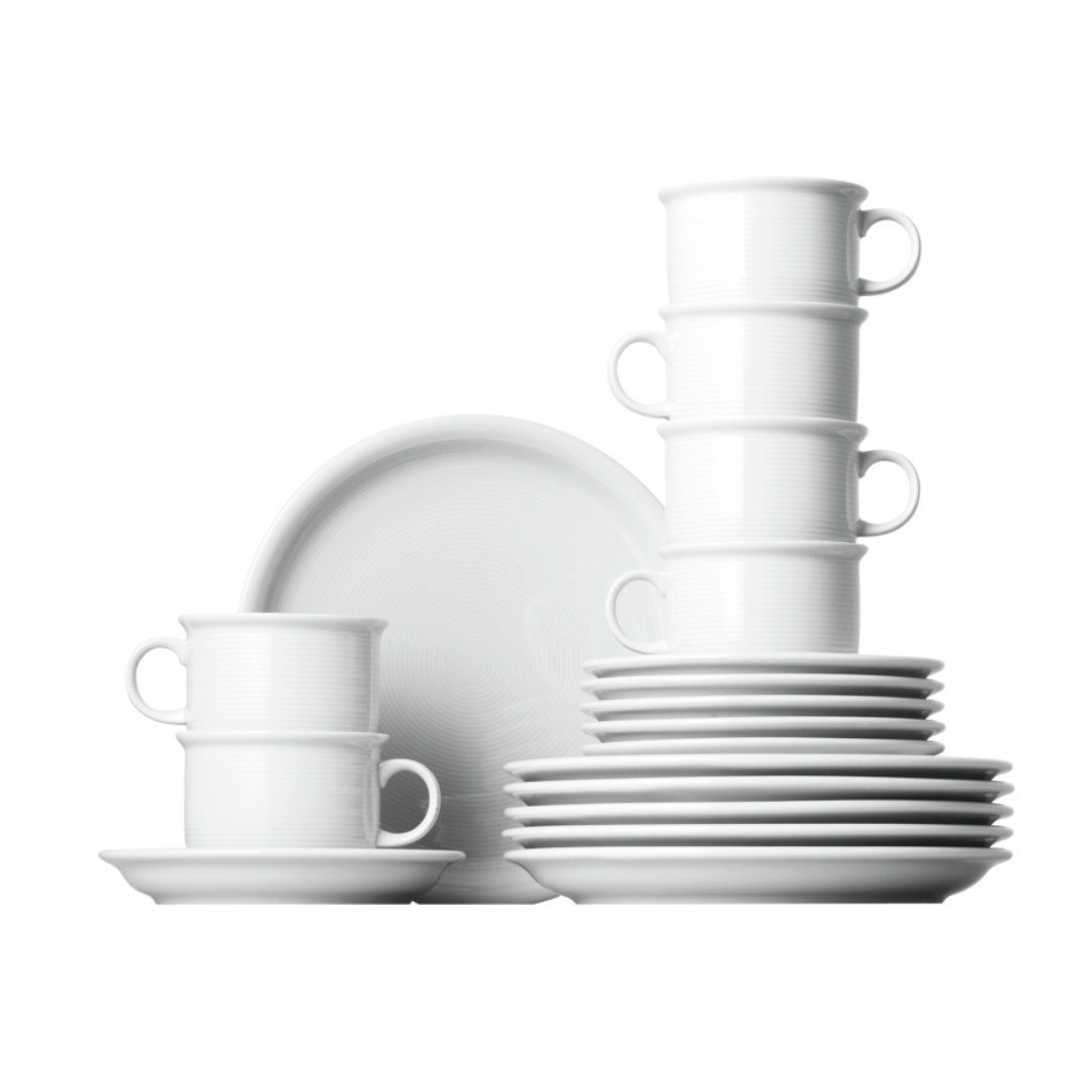 Thomas Porzellan Kaffeeservice Trend Weiß, 6 Personen, Porzellan, 18-tlg.