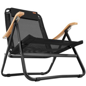 KingCamp Campingstuhl Lounge Chair Hayden Camping Sessel, Stuhl Outdoor XL Niedrig Holz 150 kg