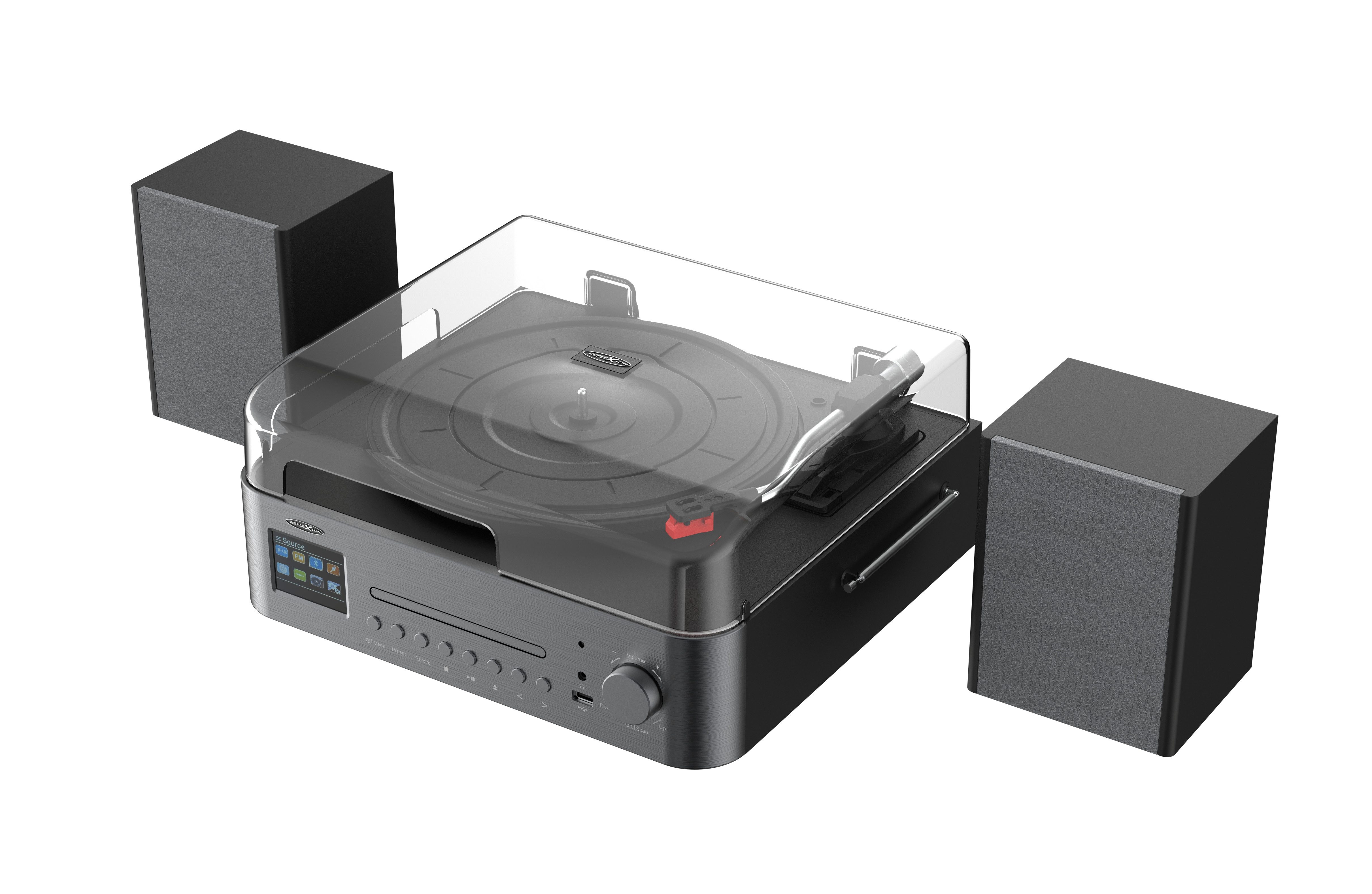 Reflexion HIF2082DAB Plattenspieler (DAB+, UKW, CD, Bluetooth, Großes 2,8" TFT-Farbdisplay)