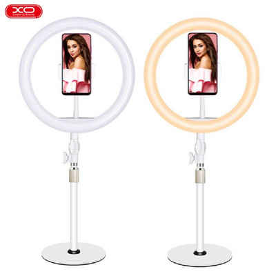 XO »XO LED Ringlicht 10" 360 Grad Ring Light Flash Selfie 58 - 73 cm mit Sativ Handyhalter Beleuchtungsmodus Halterung« Stativhalterung