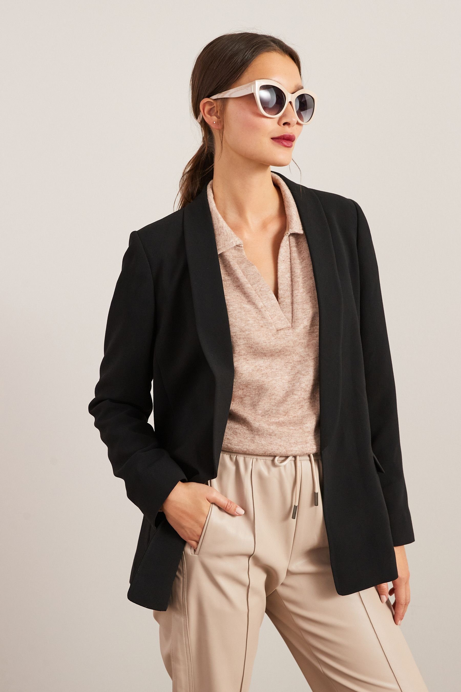 Next Jackenblazer Weiter Blazer aus weichem Krepp (1-tlg)